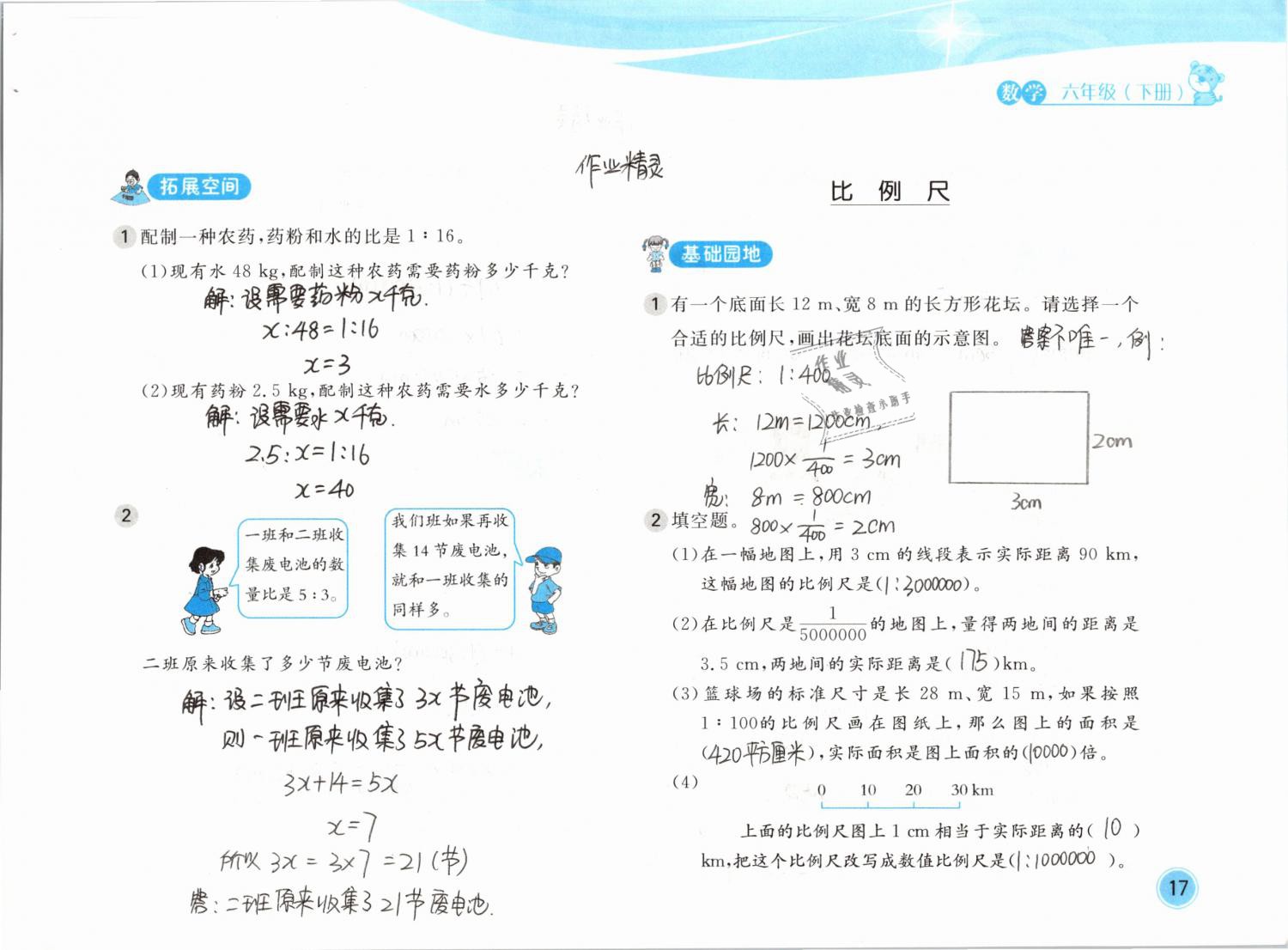 2020年新編基礎(chǔ)訓(xùn)練六年級數(shù)學(xué)下冊北師大版 第17頁