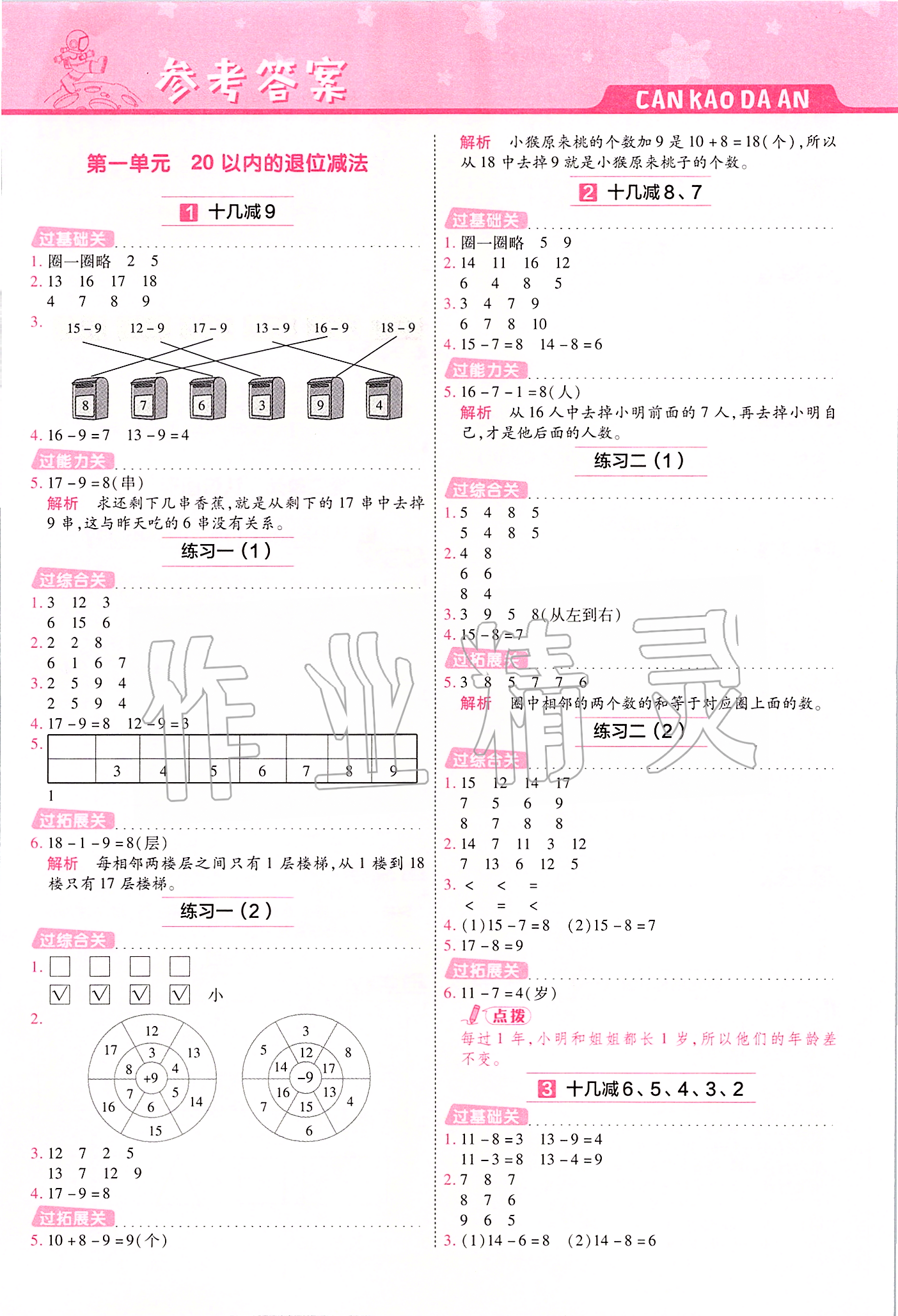 2020年一遍過一年級數(shù)學(xué)下冊蘇教版 第1頁