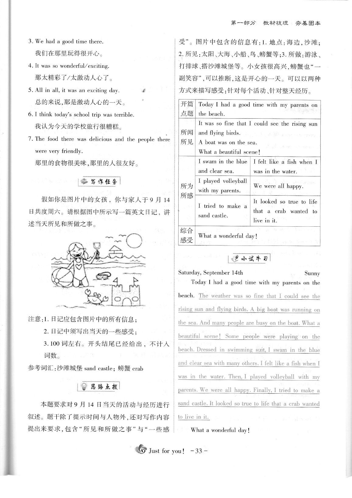 2020年蓉城优课堂给力A加九年级英语中考复习 参考答案第37页