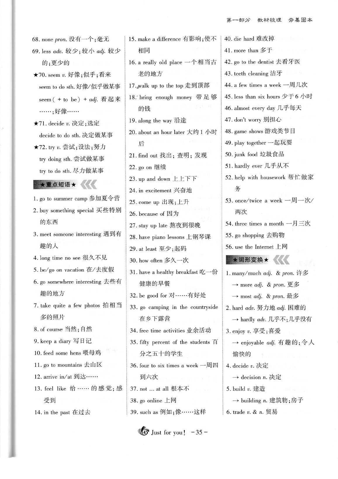 2020年蓉城优课堂给力A加九年级英语中考复习 参考答案第39页