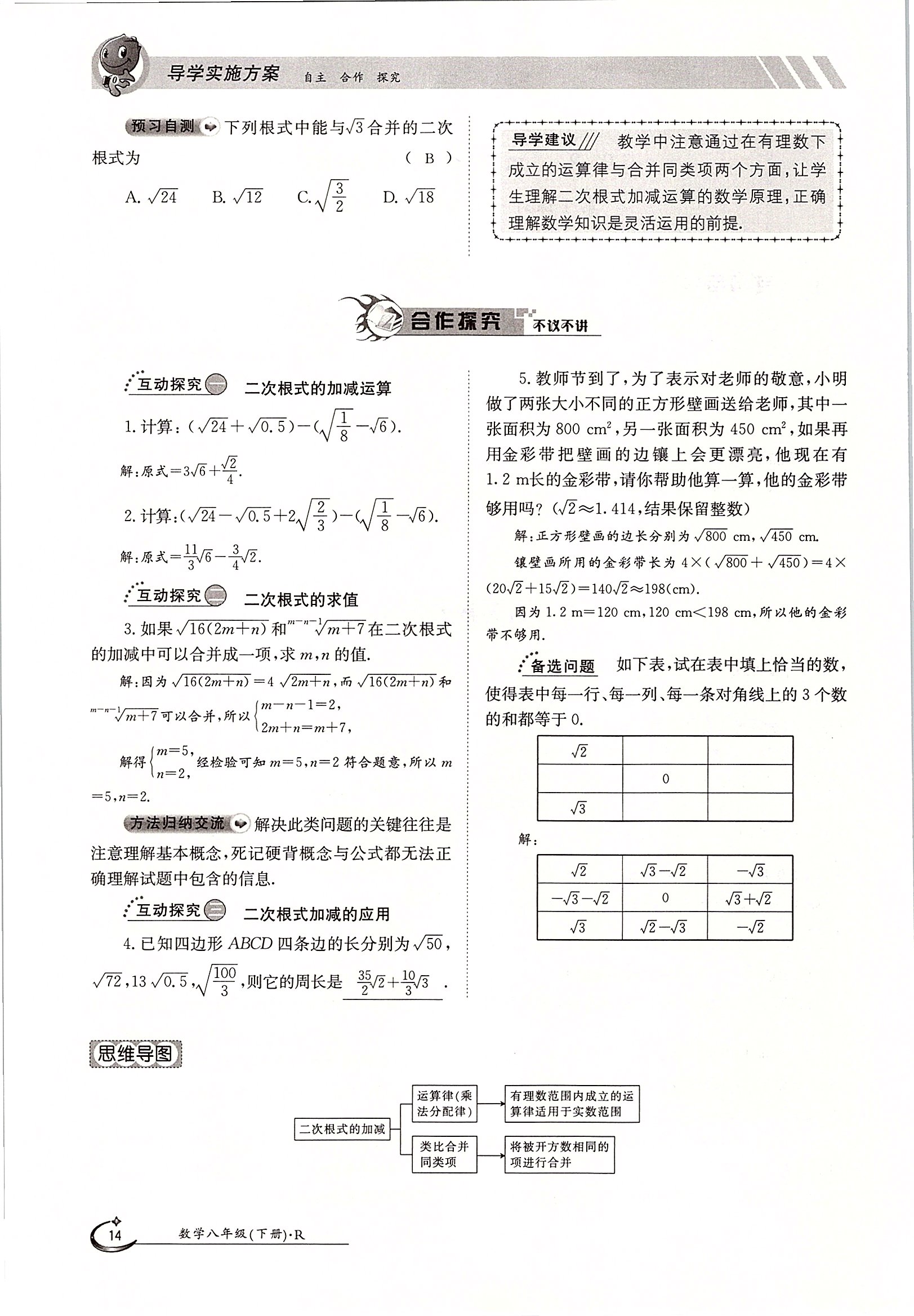 2020年金太陽導(dǎo)學(xué)案八年級數(shù)學(xué)下冊人教版 第14頁