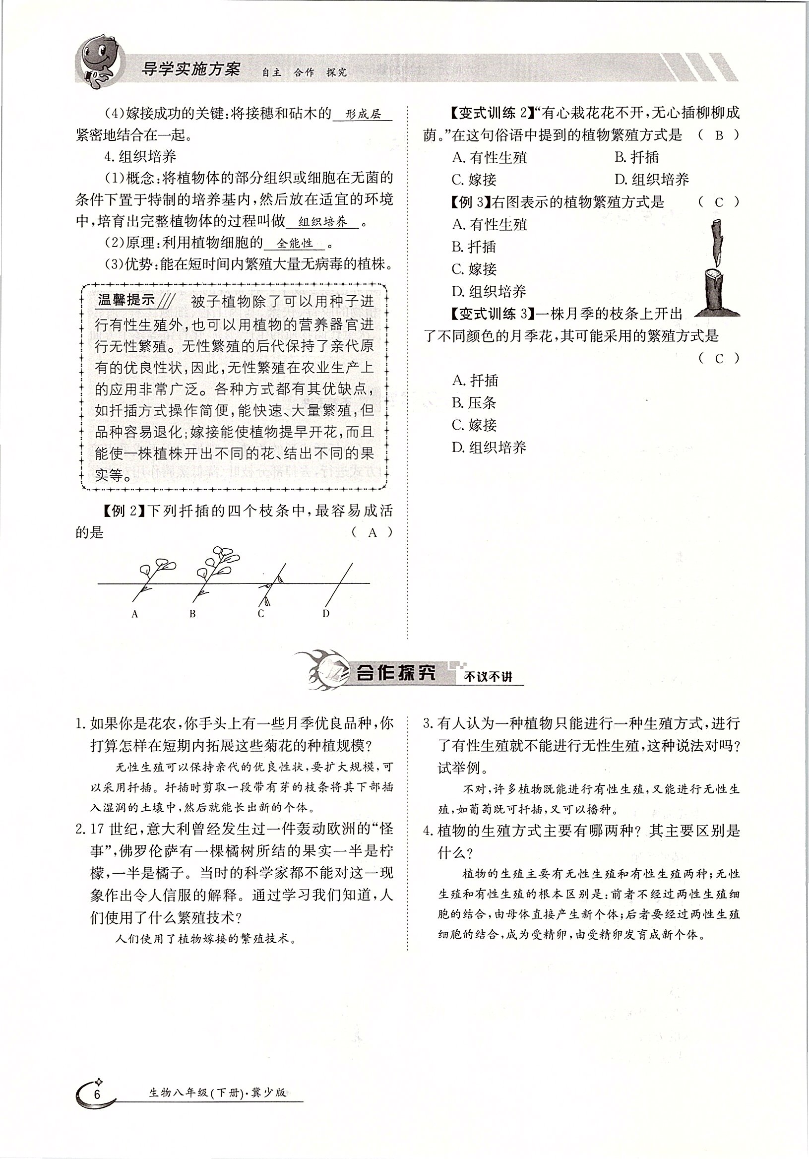 2020年金太陽導學測評八年級生物下冊冀少版 第6頁