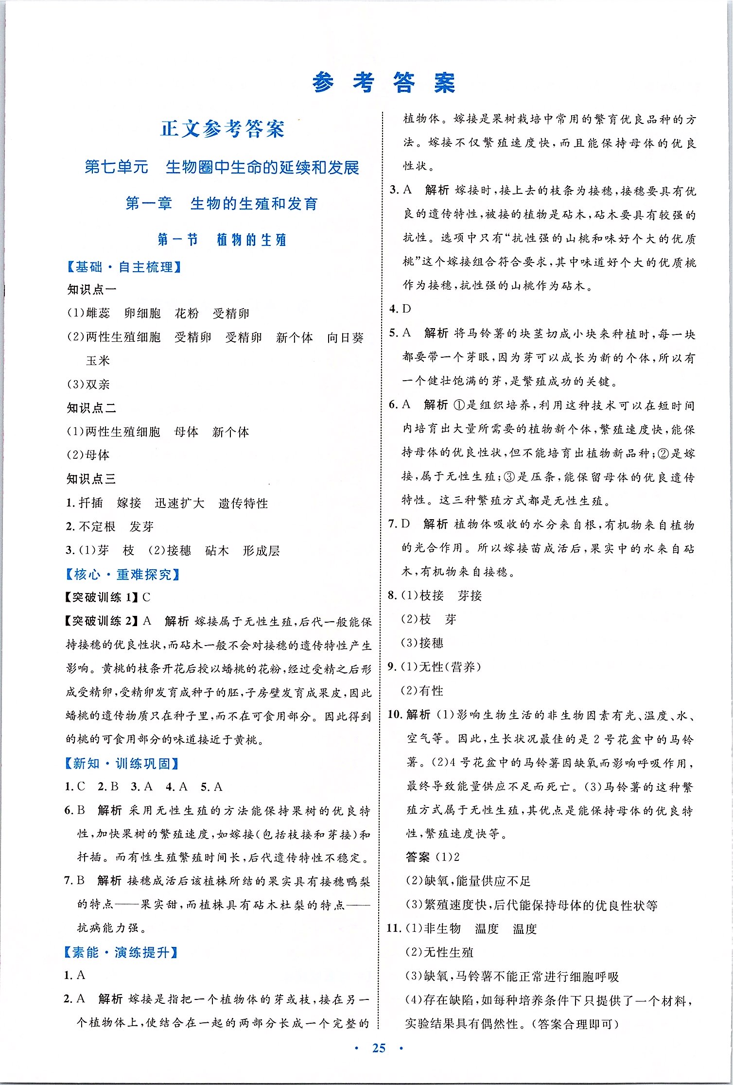 2020年初中同步學(xué)習(xí)目標(biāo)與檢測(cè)八年級(jí)生物下冊(cè)人教版 第1頁(yè)