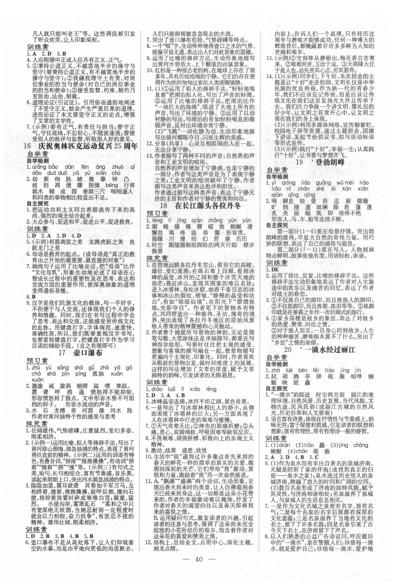 2020年初中同步學(xué)習(xí)導(dǎo)與練導(dǎo)學(xué)探究案八年級語文下冊人教版 第5頁