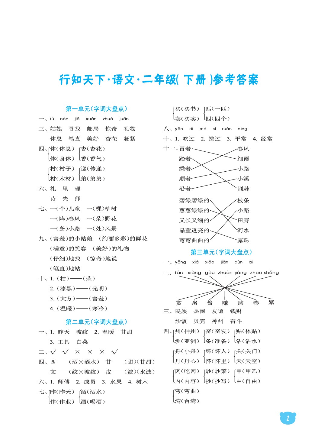 2020年行知天下二年級(jí)語文下冊(cè)人教版 第1頁