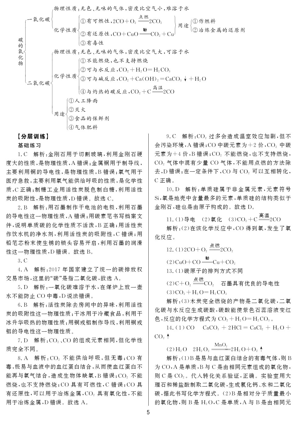 2020年山西省中考指導(dǎo)化學(xué) 參考答案第5頁