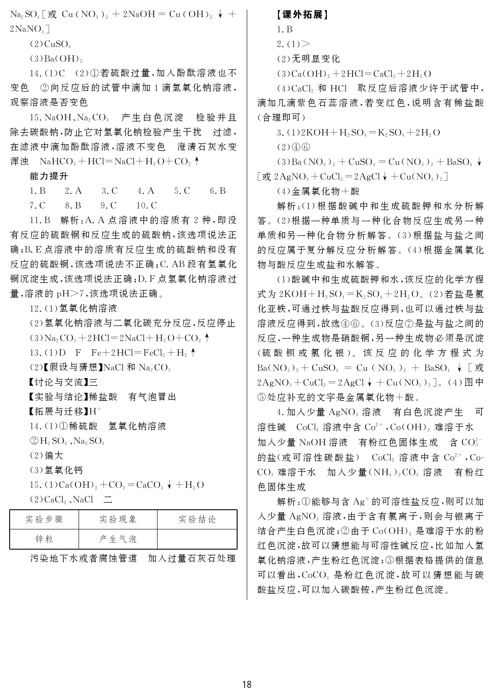 2020年山西省中考指導(dǎo)化學(xué) 參考答案第18頁(yè)