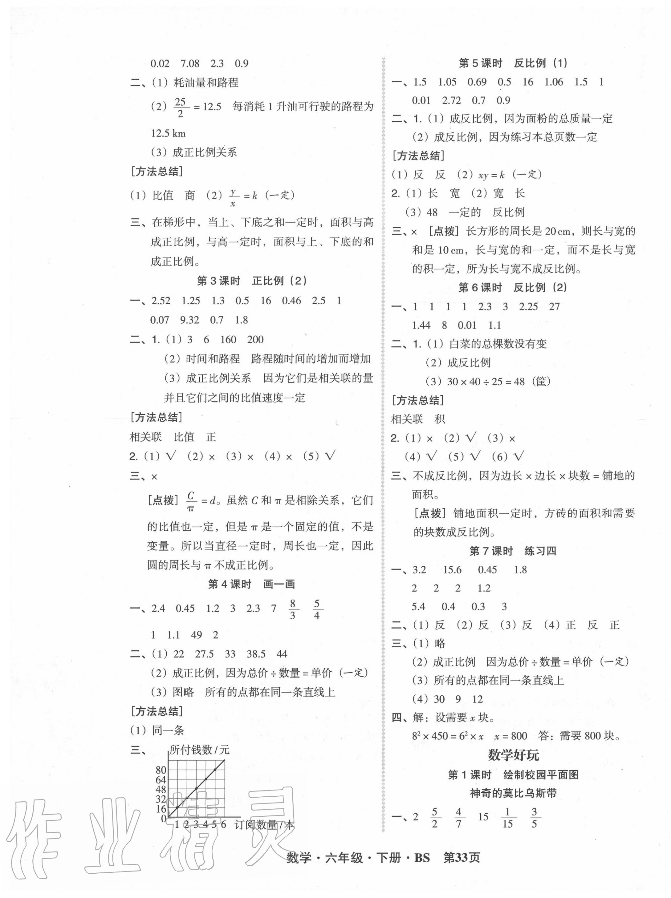 2020年狀元坊全程突破導練測六年級數(shù)學下冊北師大版 第5頁