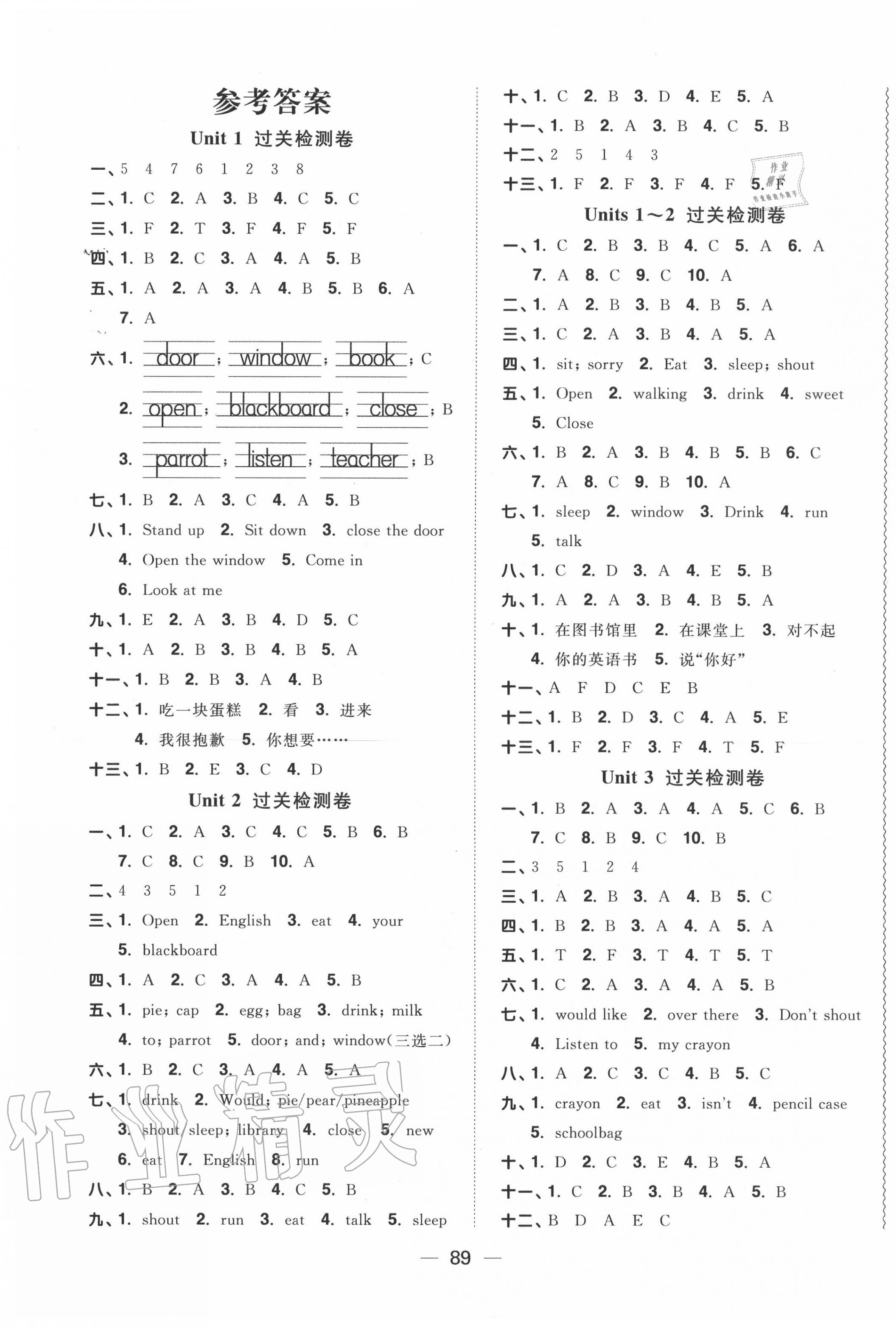 2020年阳光同学一线名师全优好卷三年级英语下册译林版