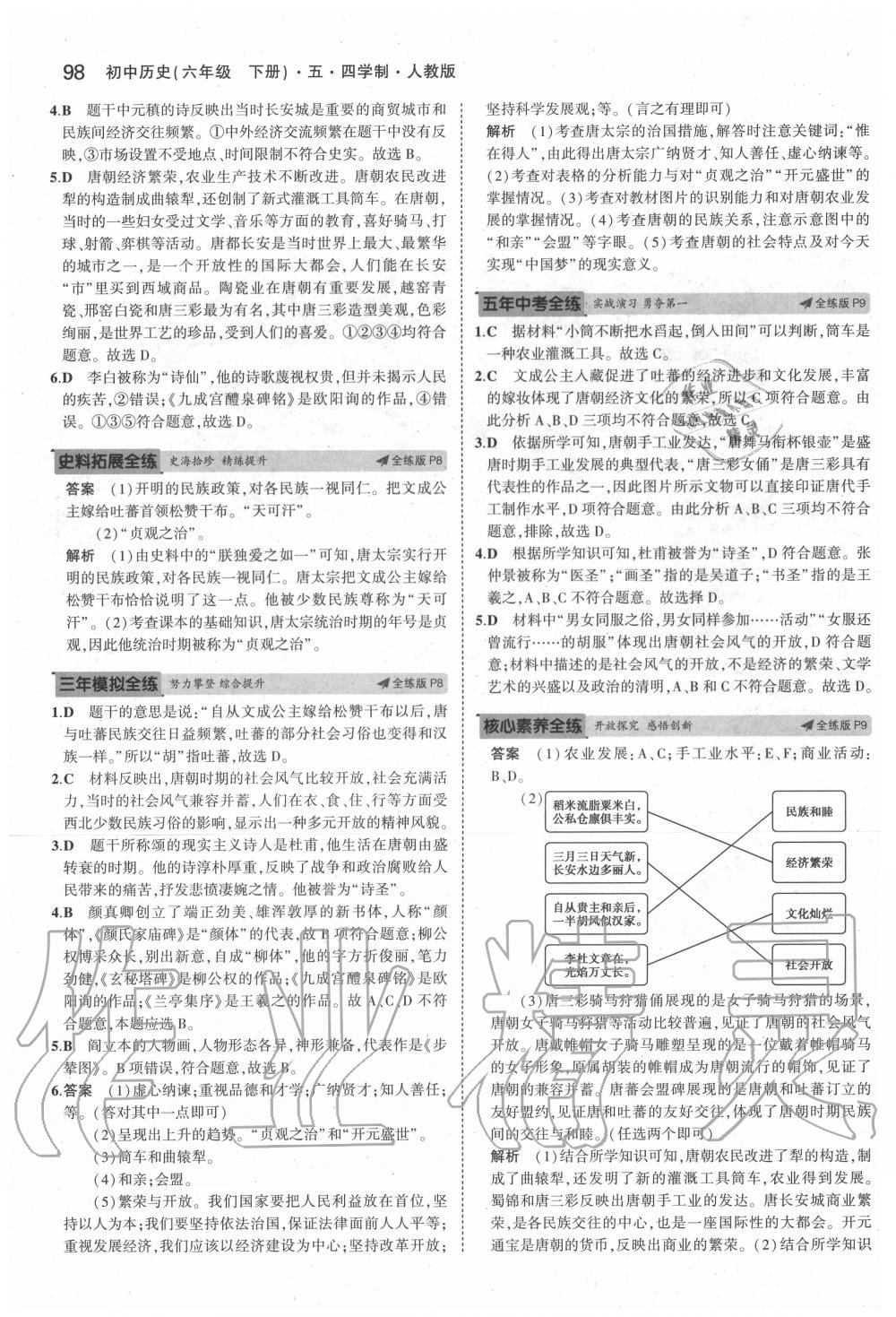 2020年5年中考3年模擬六年級(jí)歷史下冊(cè)人教版五四制 第4頁(yè)