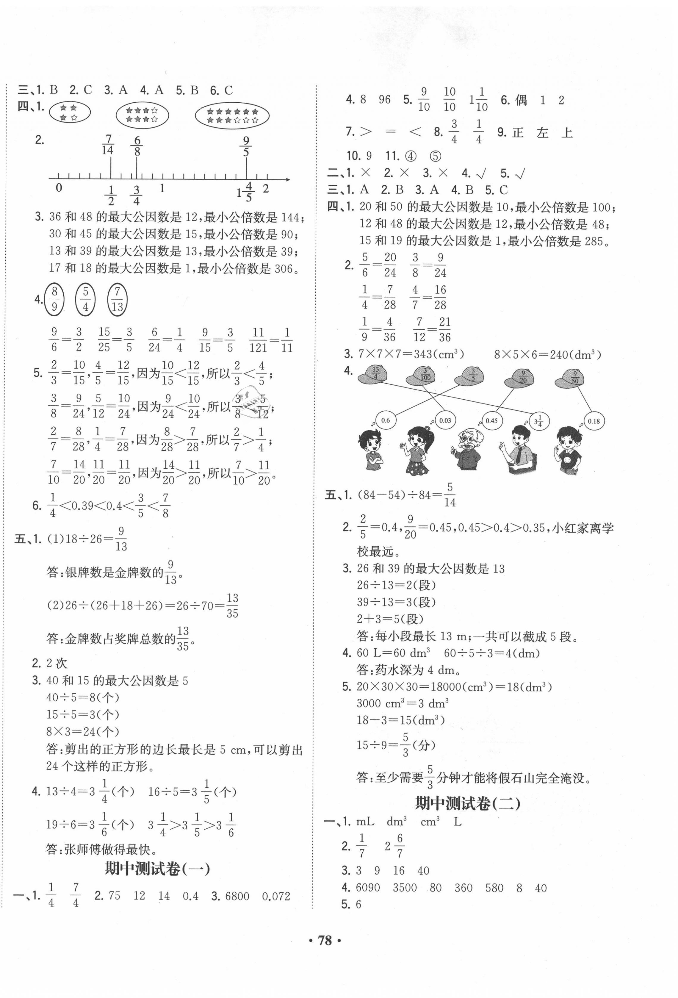 2020年阳光课堂质监天津单元检测卷五年级数学下册通用版 第2页