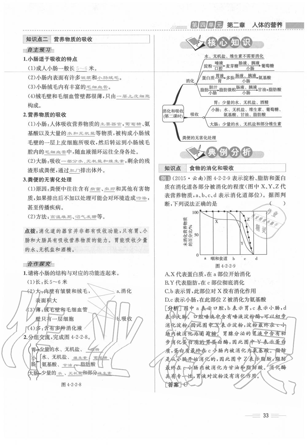 2020年人教金学典同步解析与测评七年级生物下册人教版云南专版 第33页