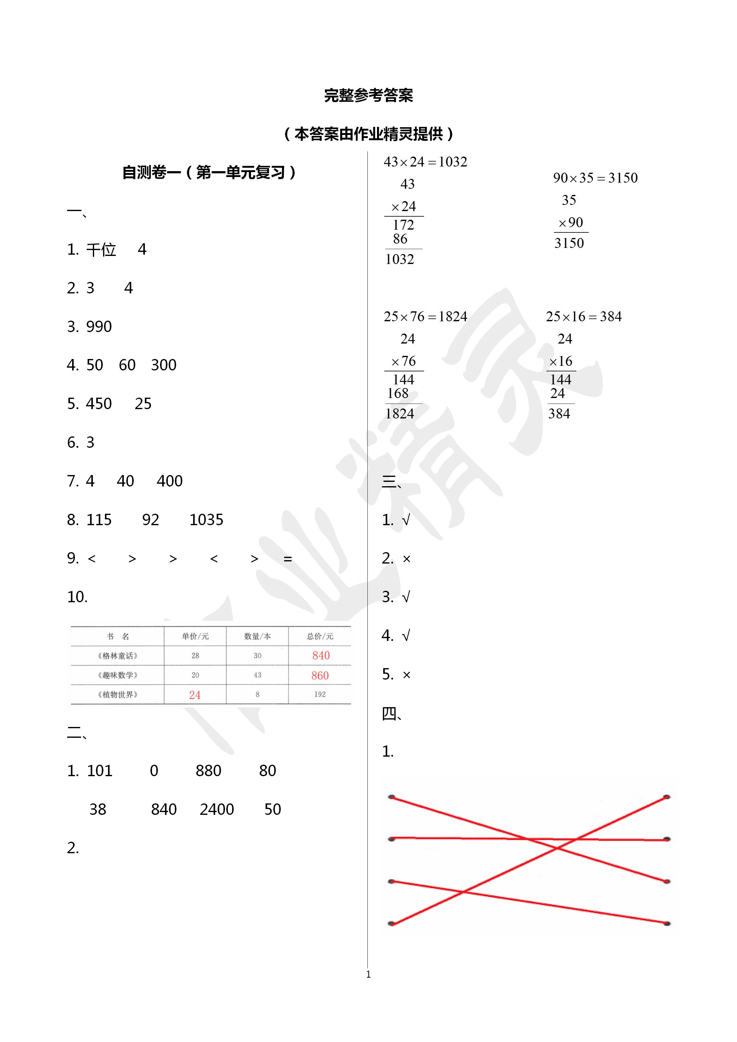 2020年小學(xué)練習(xí)自測(cè)卷三年級(jí)數(shù)學(xué)下冊(cè)蘇教版 第1頁(yè)