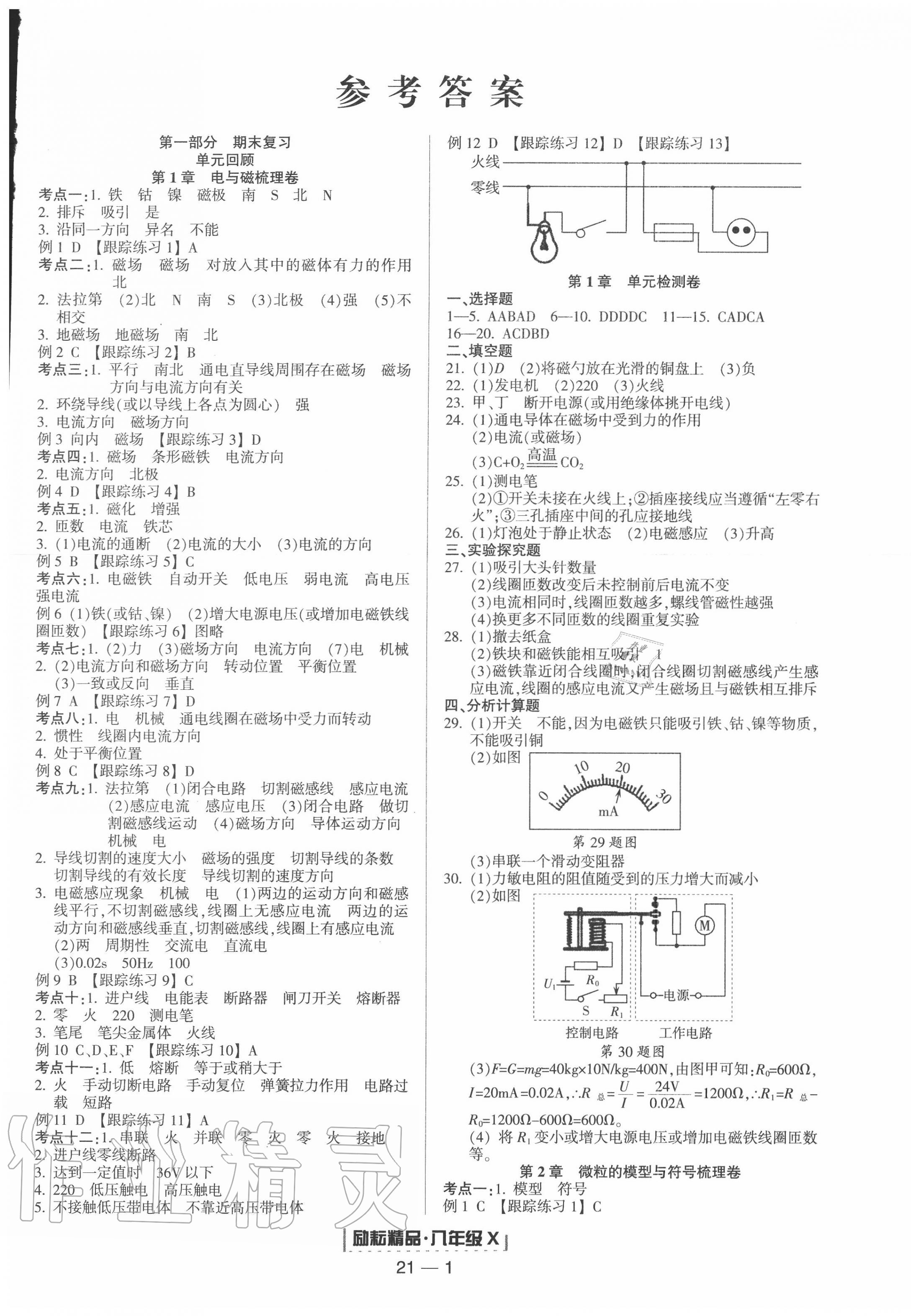 2020年勵(lì)耘書(shū)業(yè)浙江新期末八年級(jí)科學(xué)下冊(cè)浙教版 第1頁(yè)