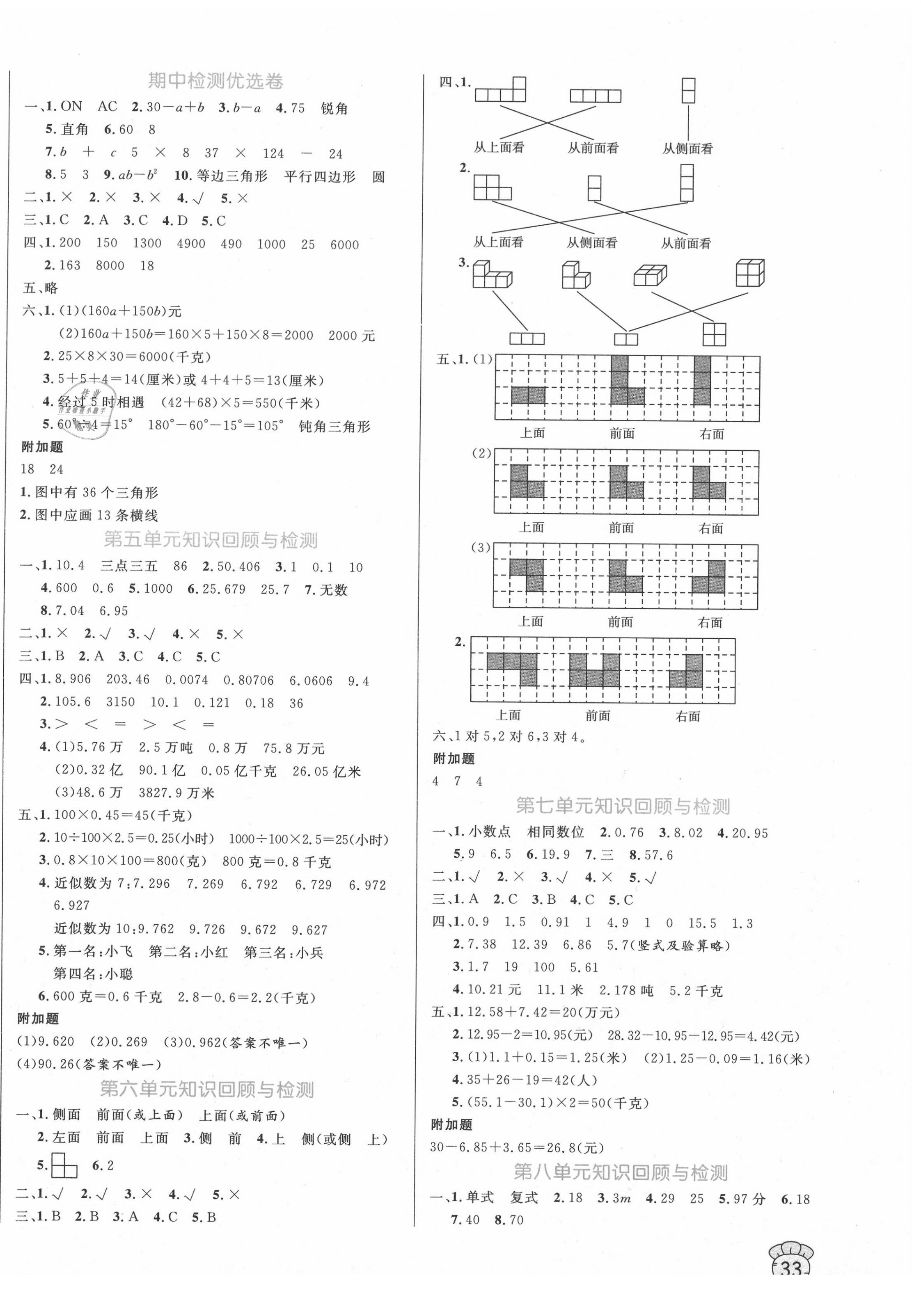 2020年黄冈名卷四年级数学下册青岛版六三制 第2页
