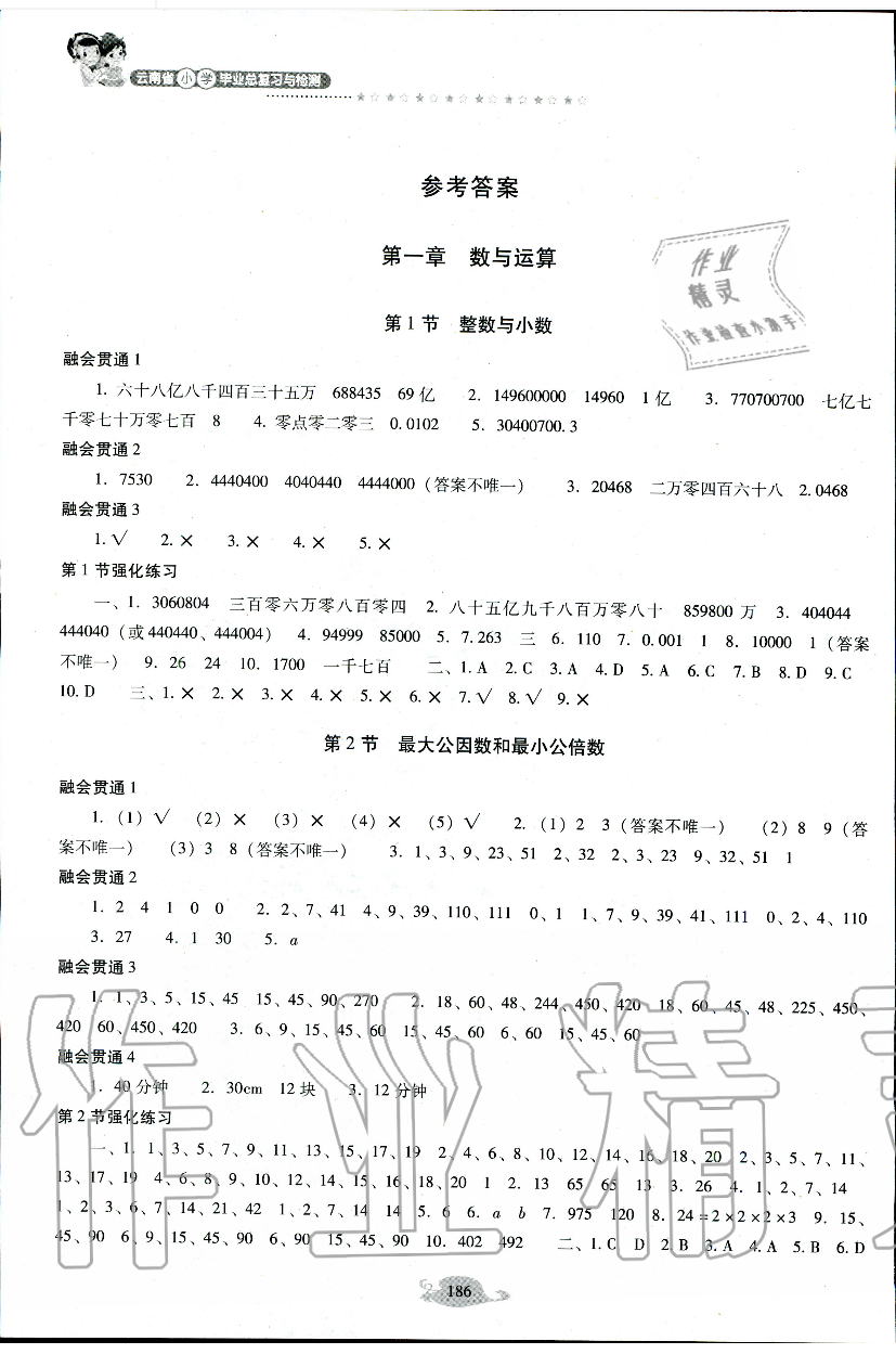 2020年云南省小学毕业总复习与检测数学人教版 第1页
