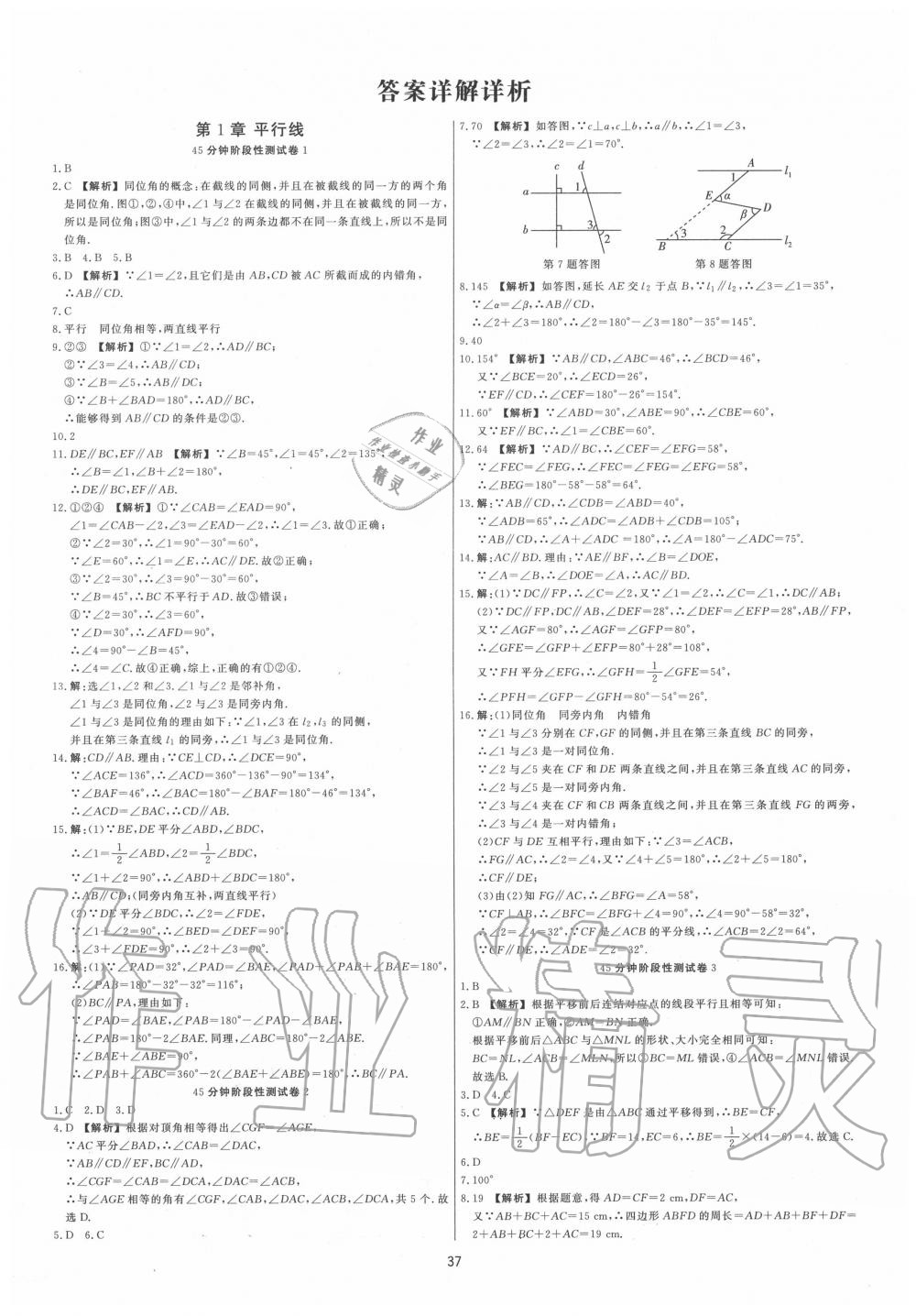 2020年全效学习全效大考卷七年级数学下册浙教版精华版 第1页