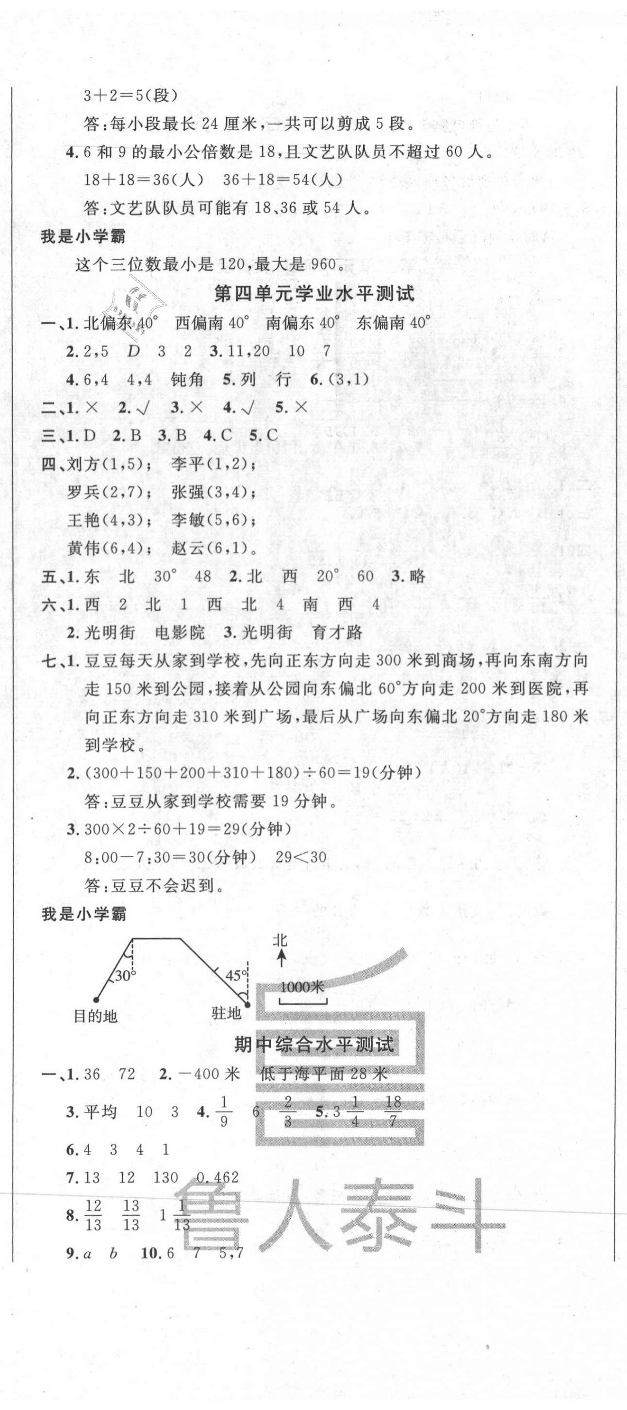 2020年一卷通新课堂单元测试卷五年级数学下册青岛版 第5页