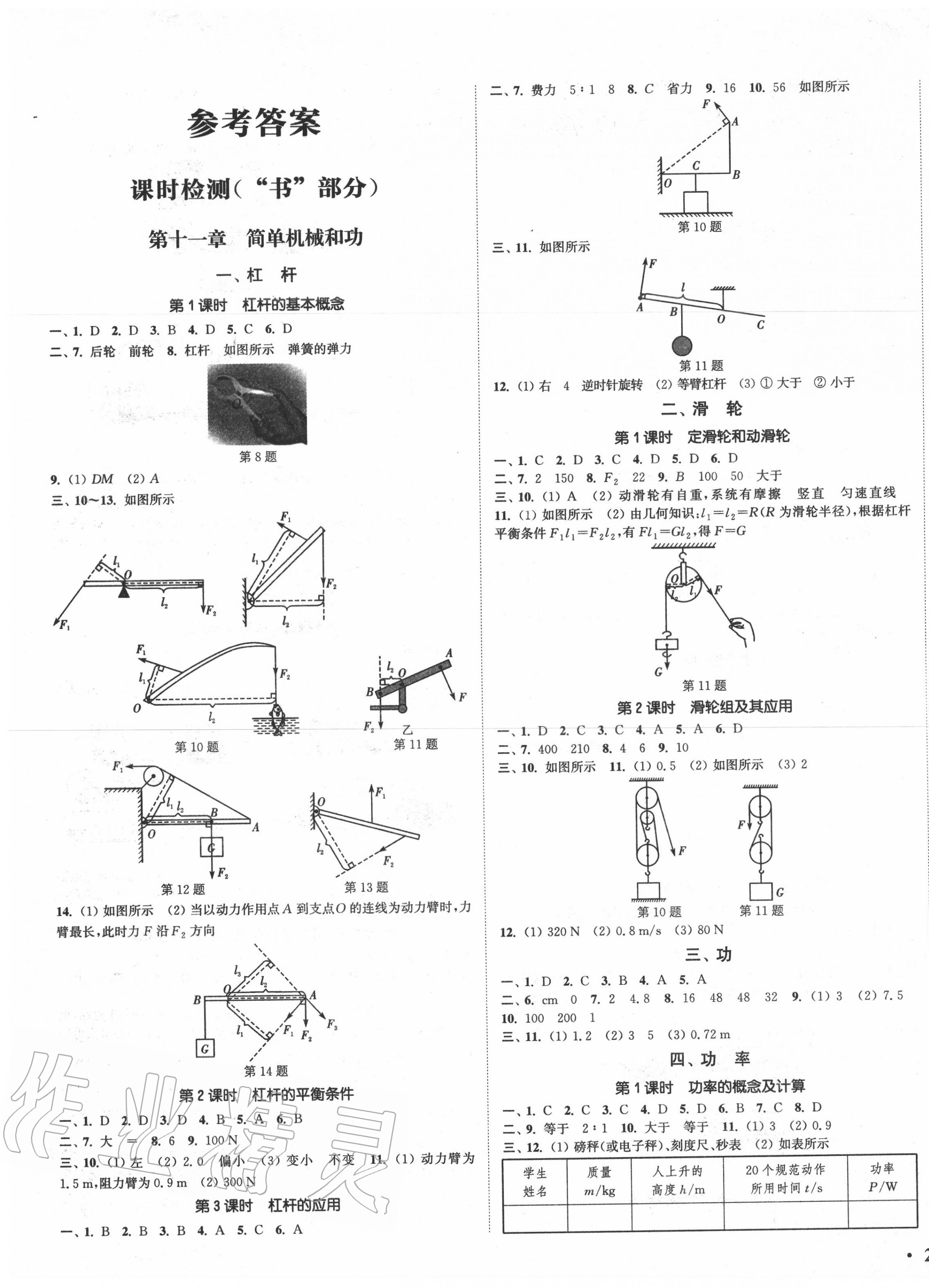 2020年通城學(xué)典活頁檢測九年級(jí)物理上冊(cè)蘇科版 第1頁