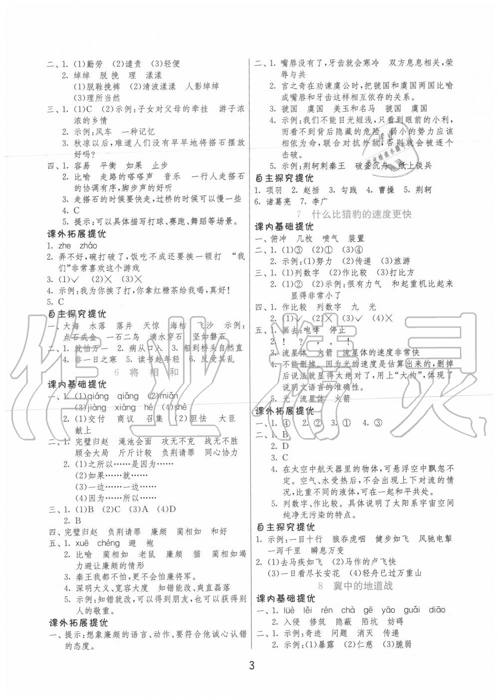 2020年實(shí)驗(yàn)班提優(yōu)訓(xùn)練五年級語文上冊人教版 第3頁