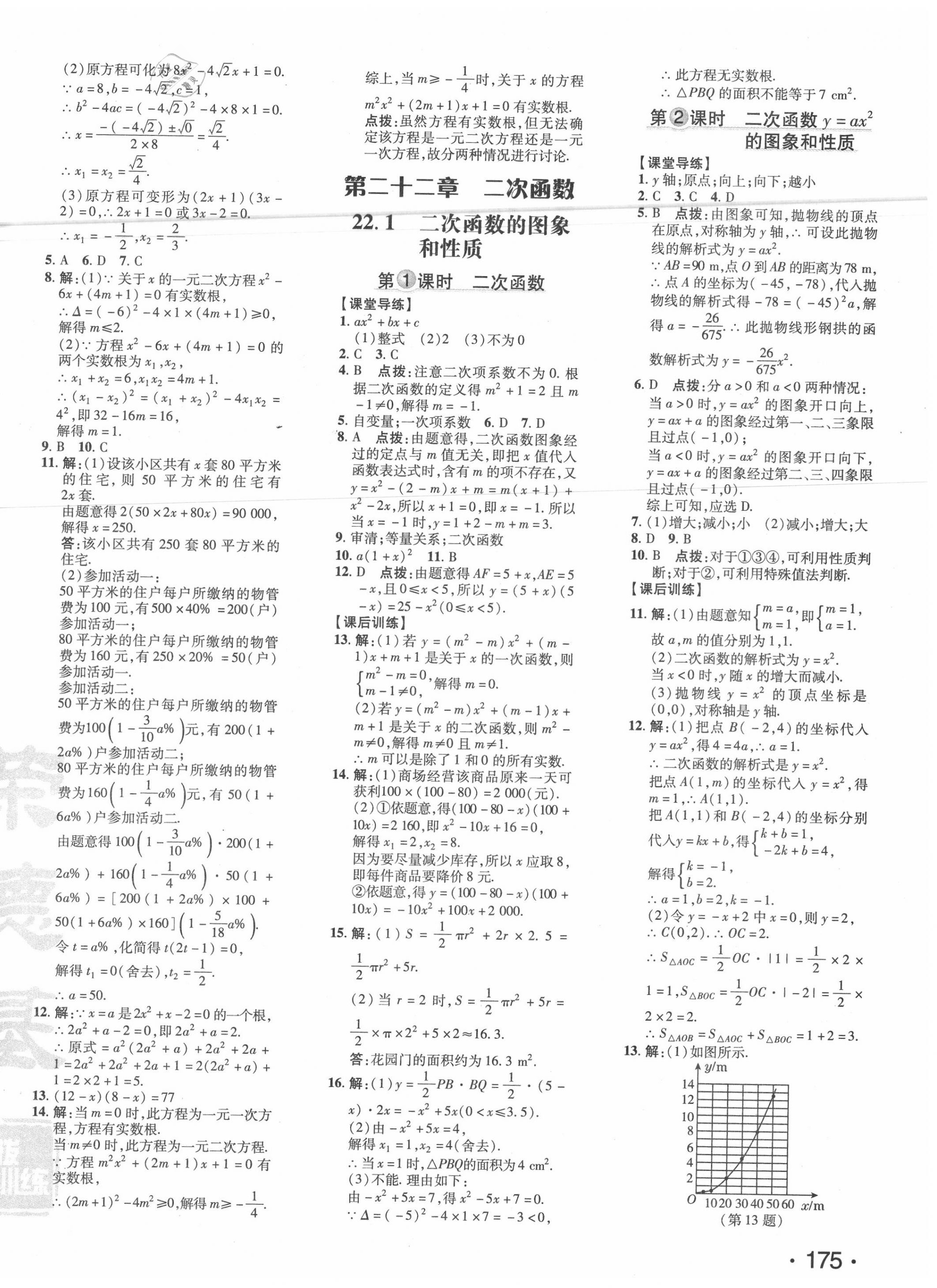 2020年點撥訓練九年級數(shù)學上冊人教版 參考答案第10頁