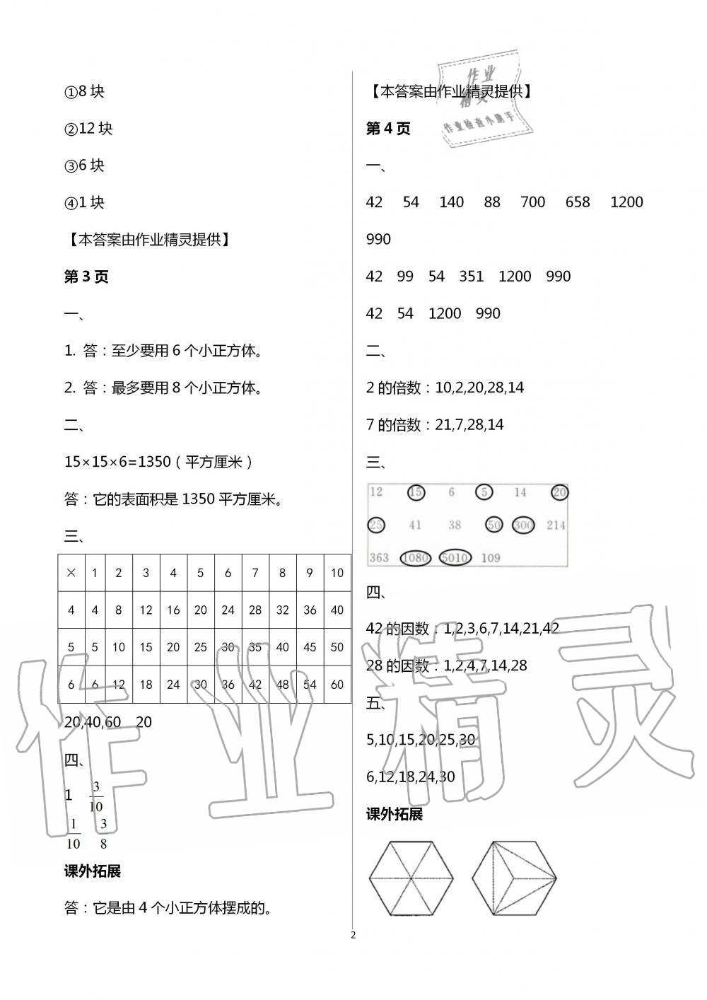 2020年一诺书业暑假作业快乐假期五年级数学人教版云南美术出版社 第2页