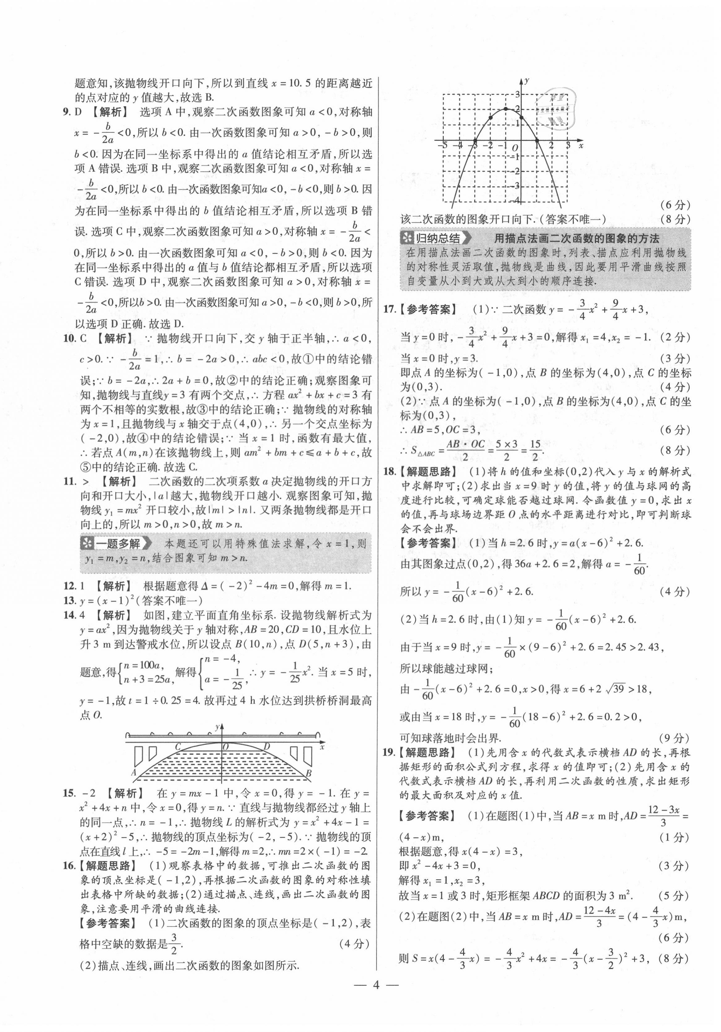 2020年金考卷活頁題選九年級數(shù)學(xué)上冊人教版 參考答案第4頁