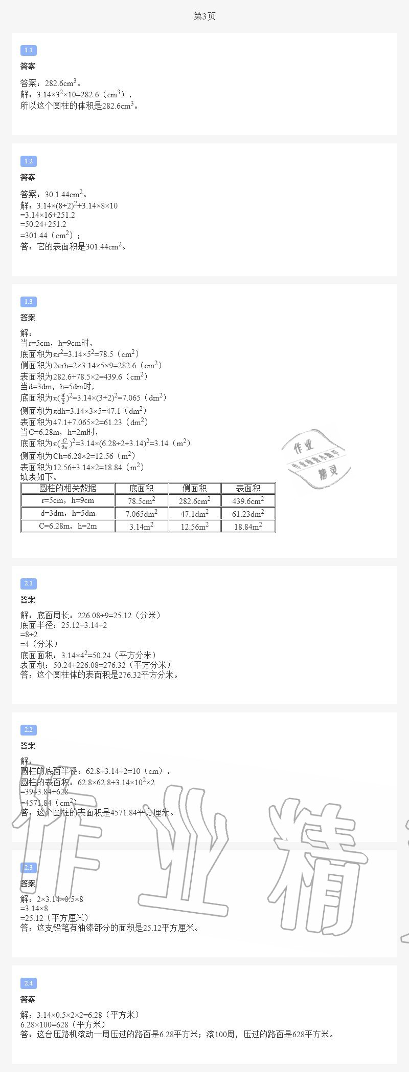 2020年小学暑假作业六年级数学c版陕西人民教育出版社 第2页