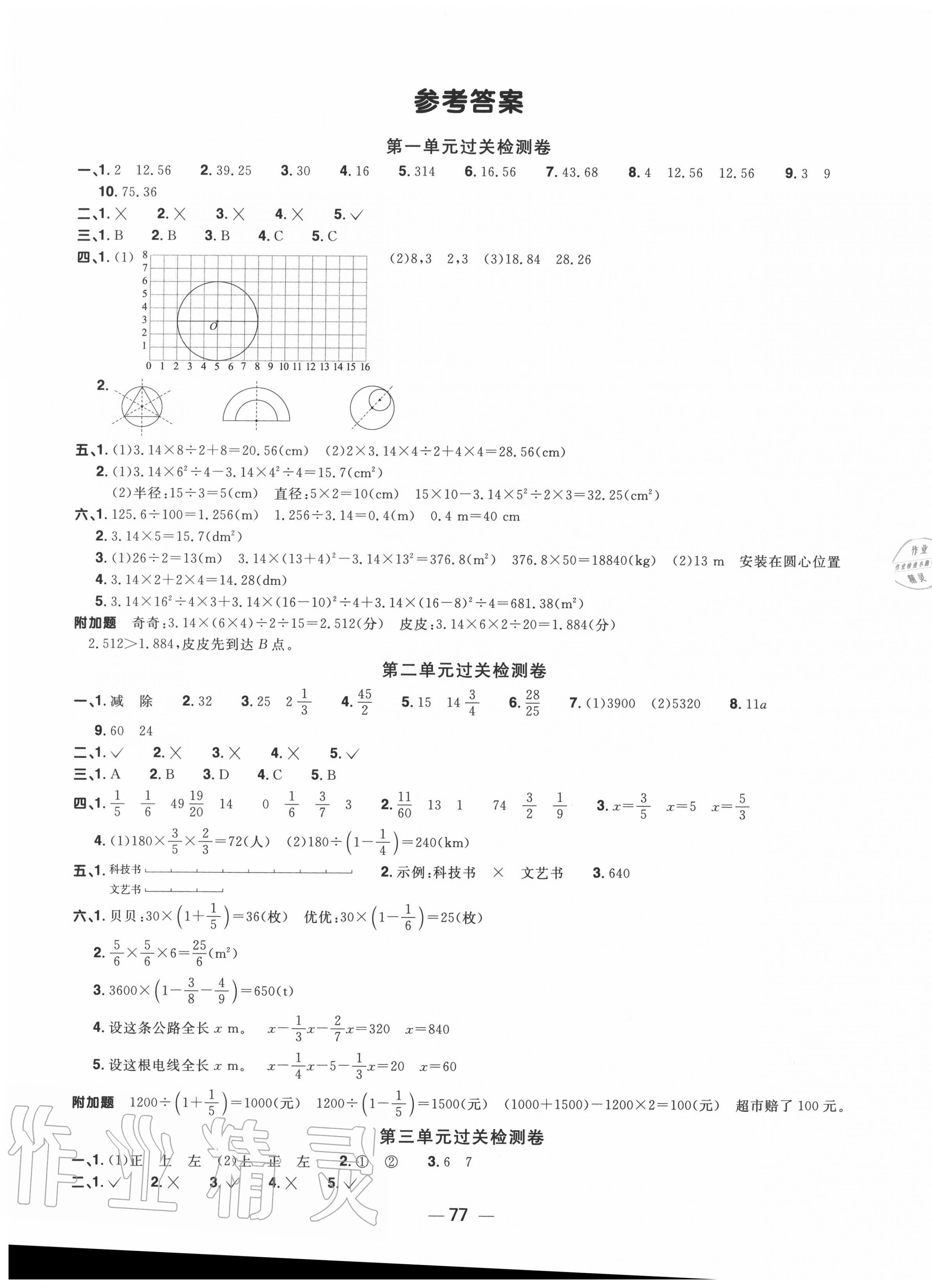 2020年阳光同学一线名师全优好卷六年级数学上册北师大版 第1页