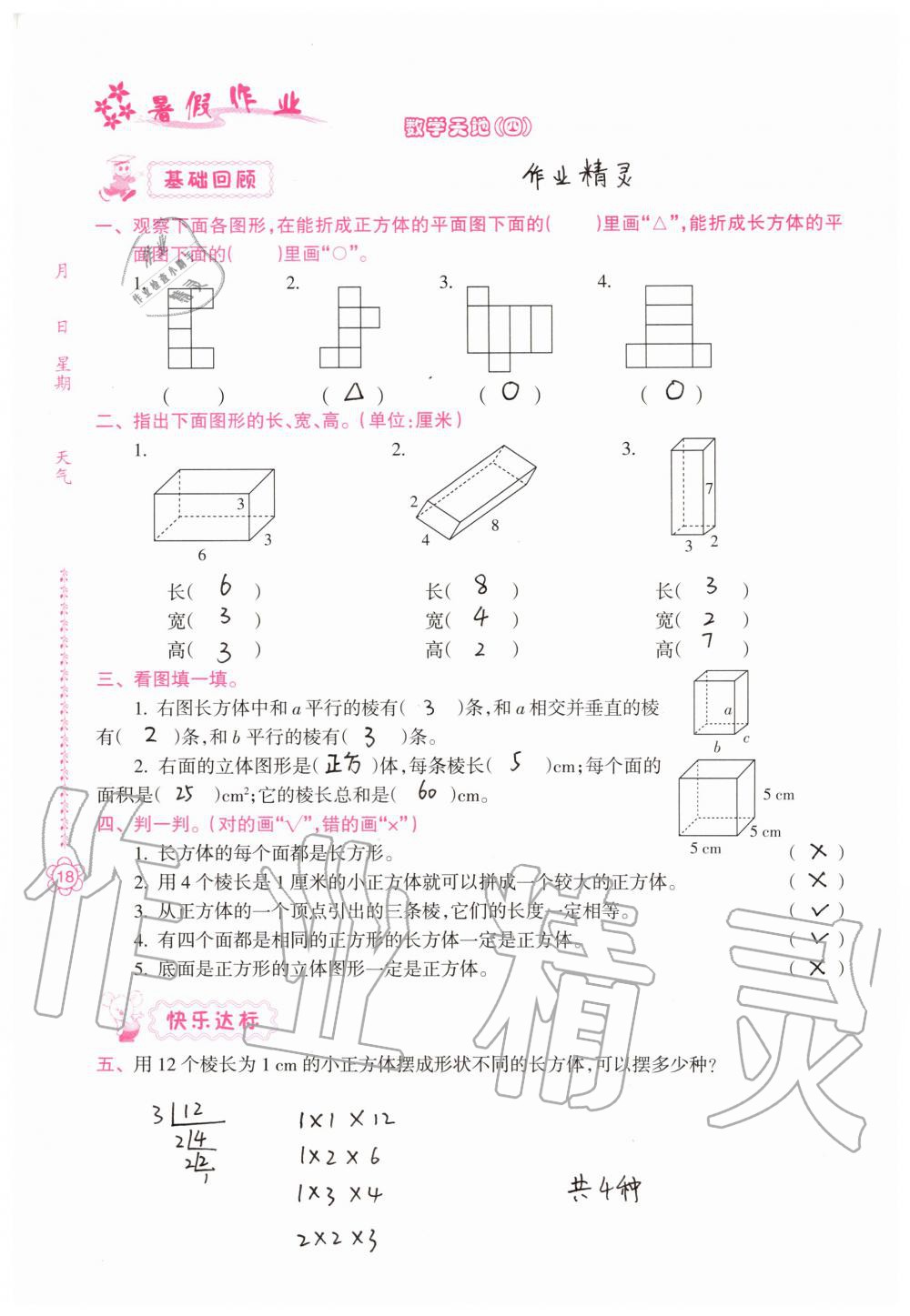 2020年暑假作业五年级合订本B版南方日报出版社 第17页