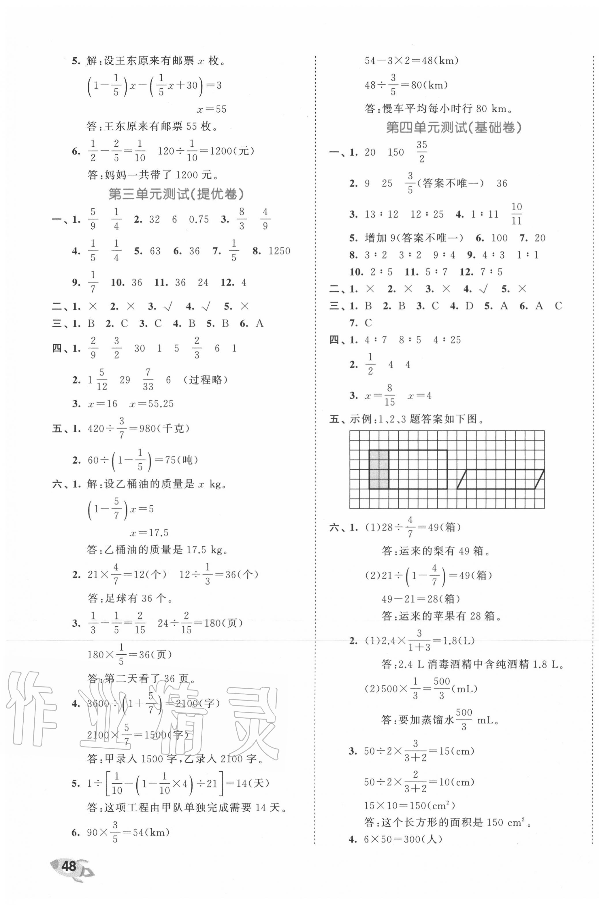 2020年53全优卷六年级数学上册人教版 第3页