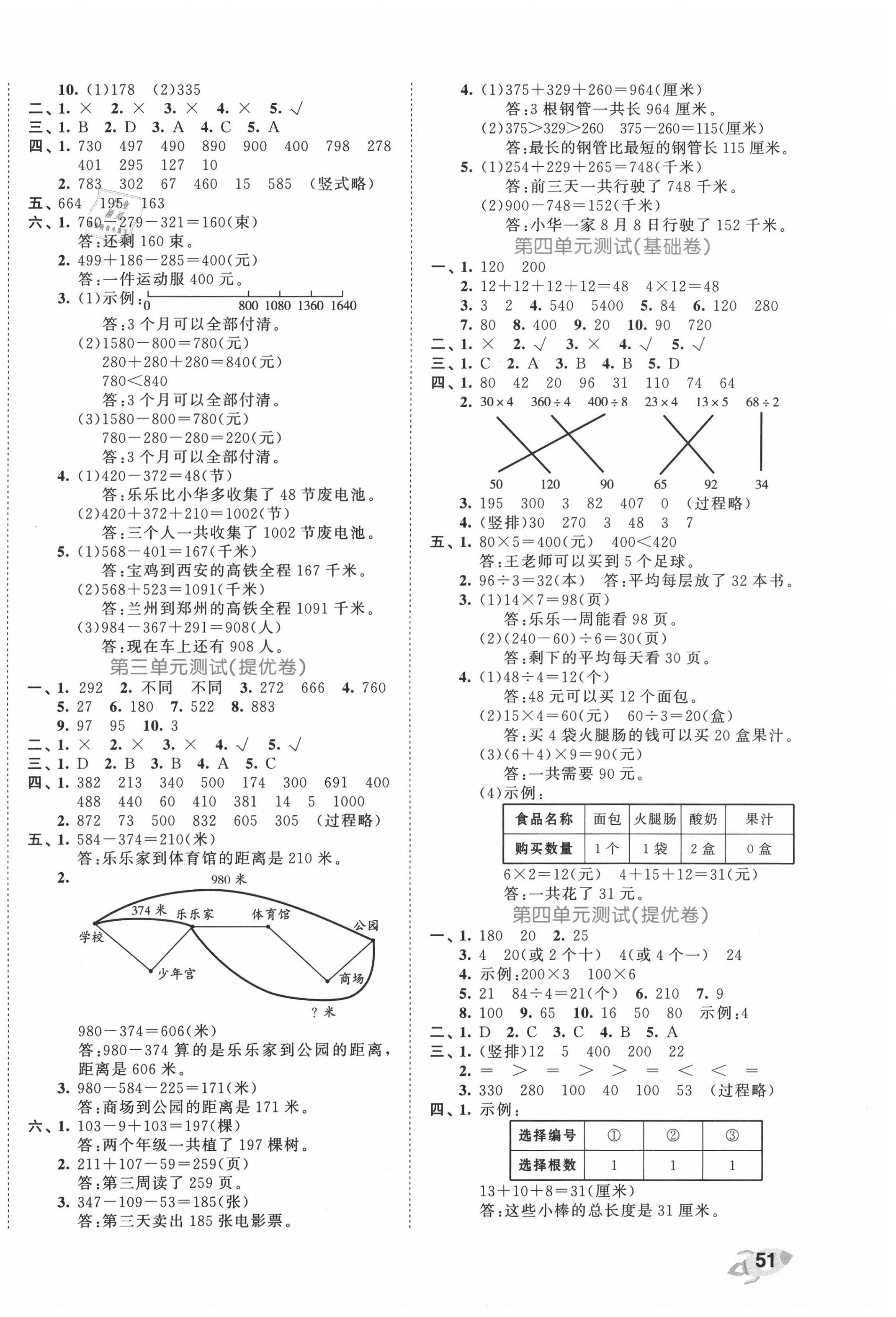 2020年53全優(yōu)卷三年級數(shù)學(xué)上冊北師大版 第2頁