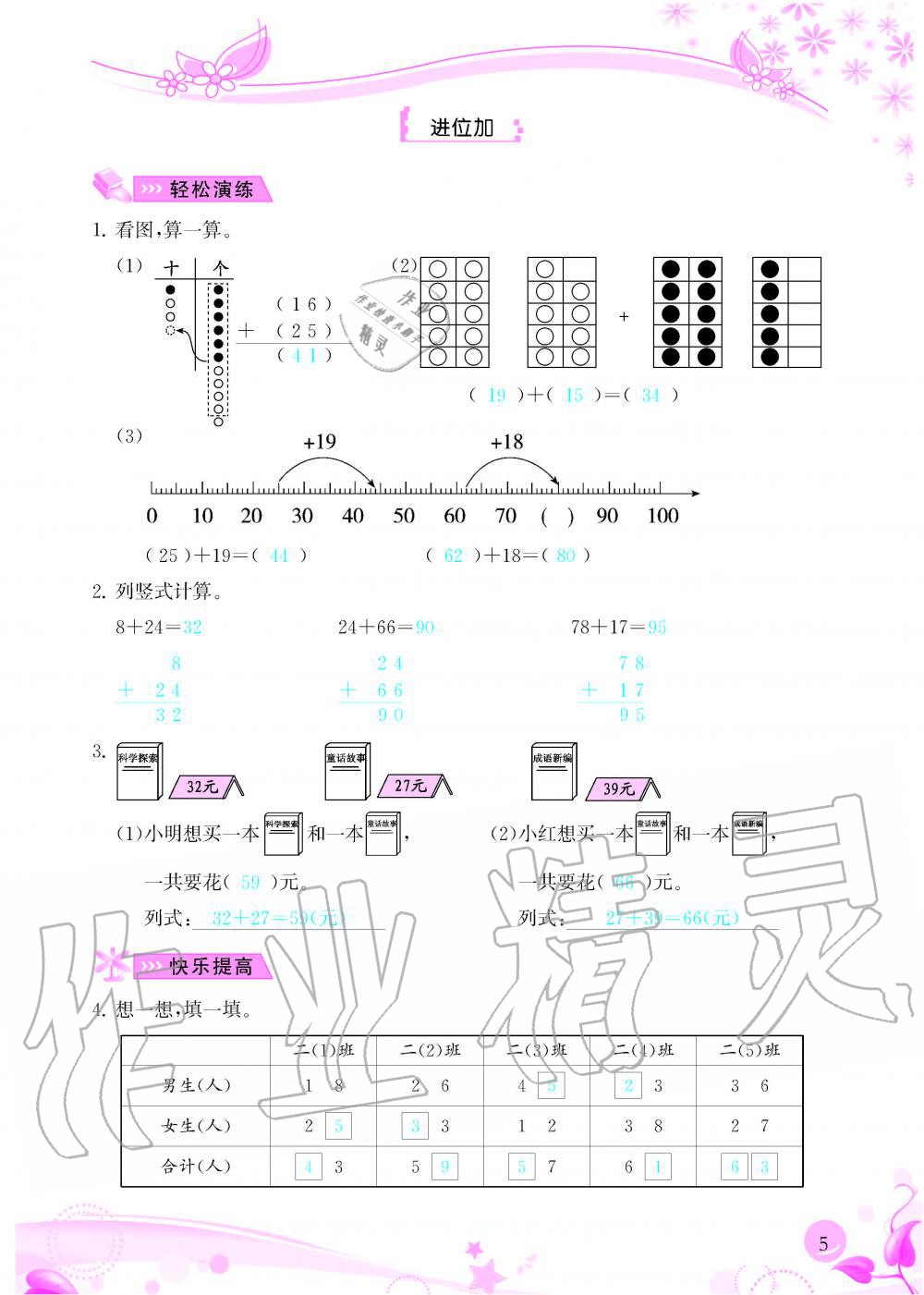 2020年小学生学习指导丛书二年级数学上册人教版 参考答案第5页