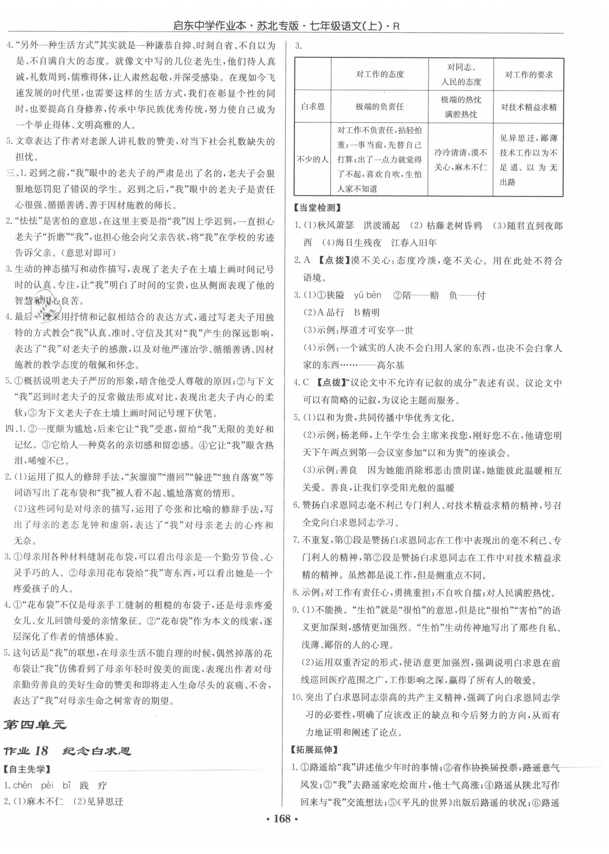 2020年啟東中學(xué)作業(yè)本七年級語文上冊人教版蘇北專版 第8頁