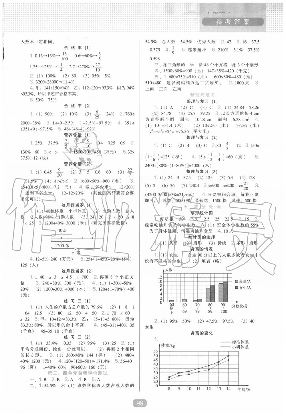 2020年新课程能力培养六年级数学上册北师大版 第3页