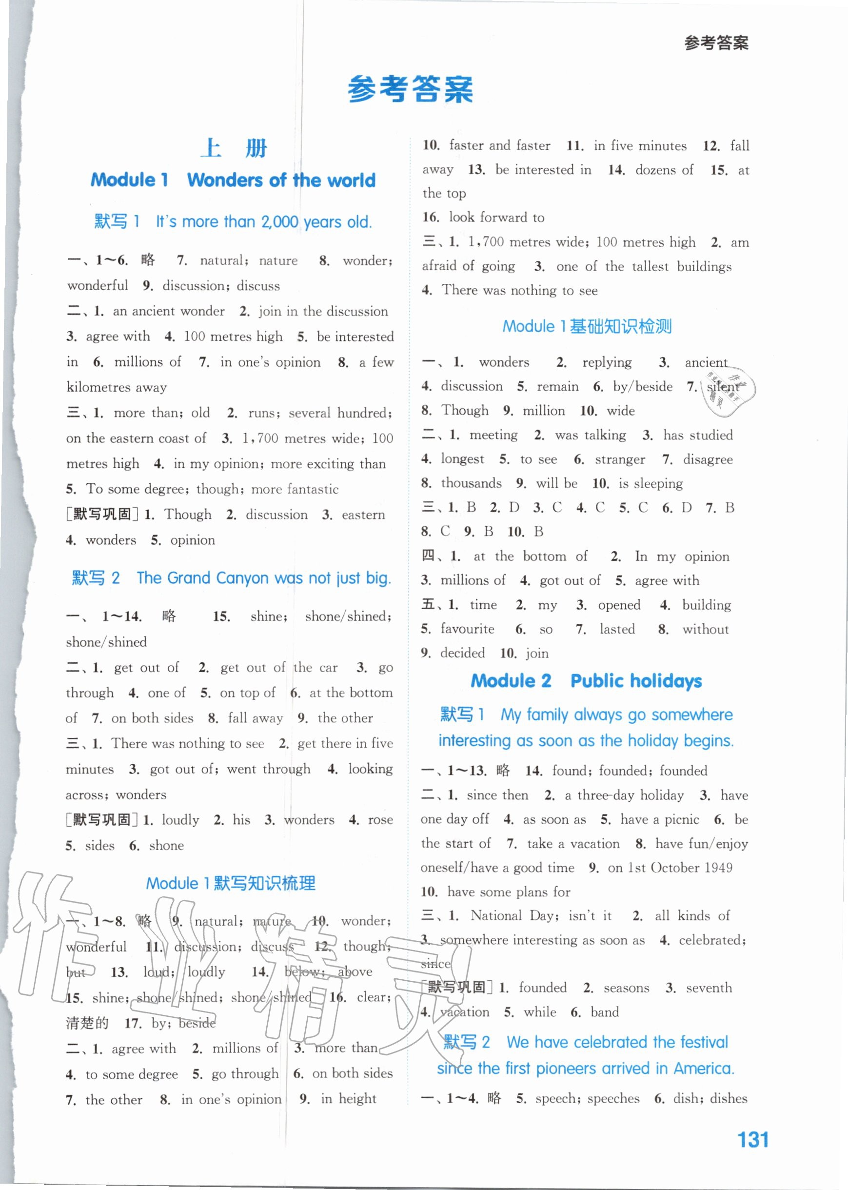 2020年通城學(xué)典初中英語(yǔ)默寫能手九年級(jí)全一冊(cè)外研版 參考答案第1頁(yè)