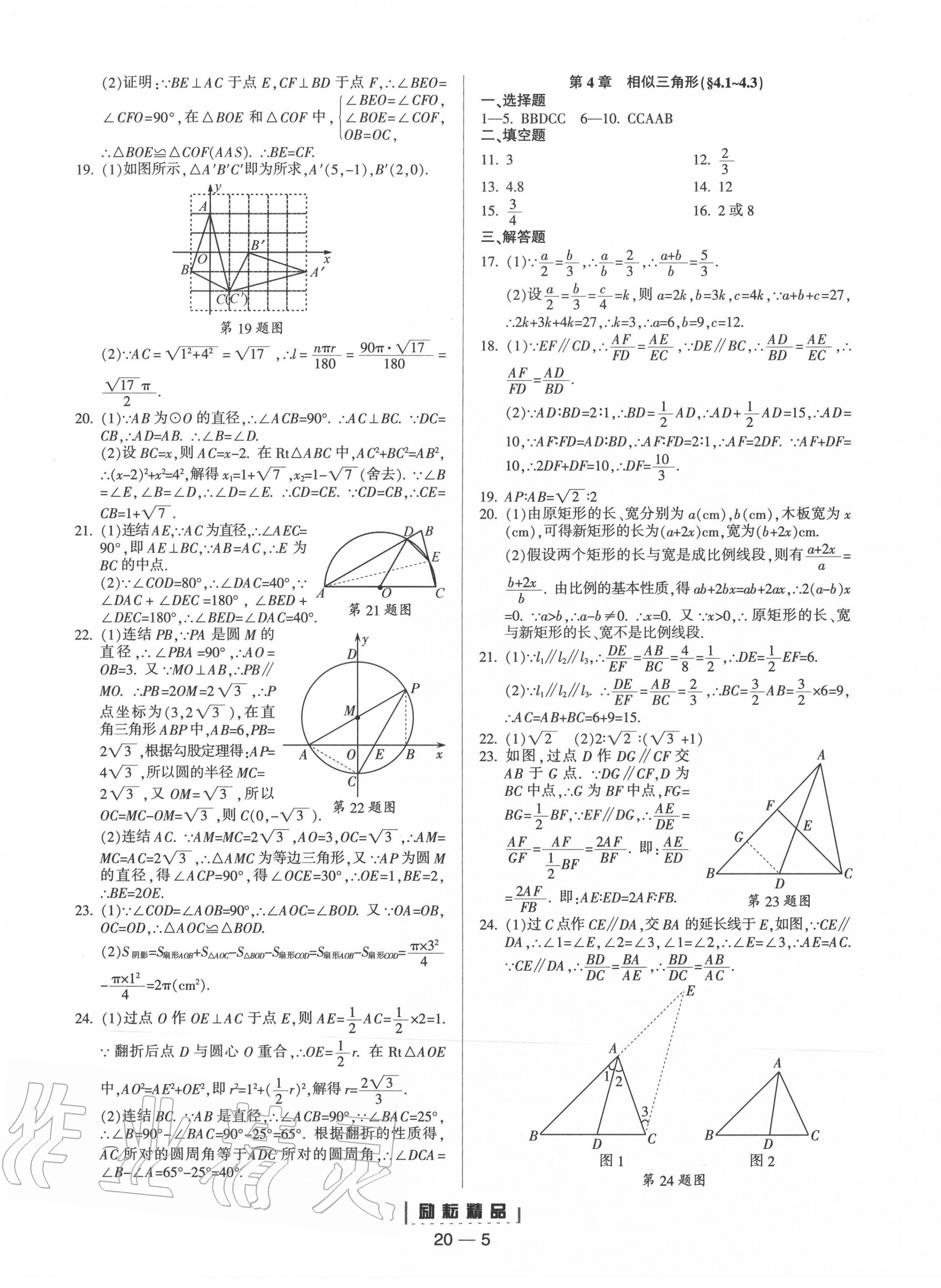 2020年励耘书业励耘活页九年级数学全一册浙教版 第5页
