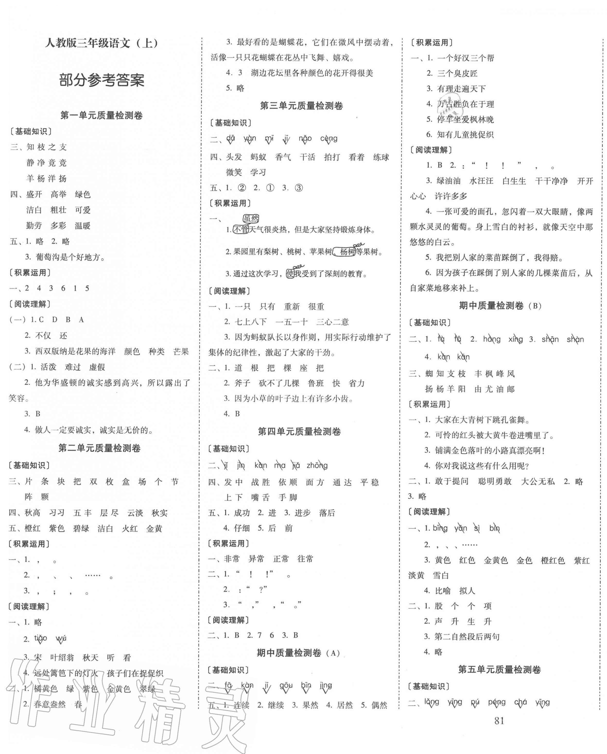 2020年云南師大附小一線名師核心試卷三年級(jí)語(yǔ)文上冊(cè)人教版 第1頁(yè)