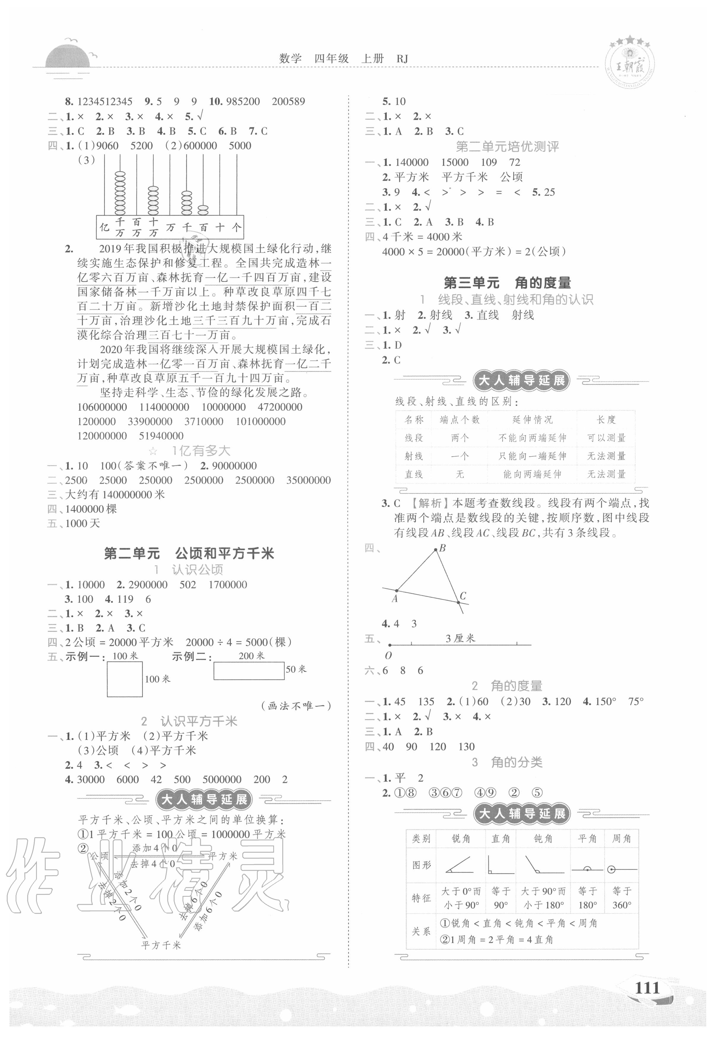 2020年王朝霞德才兼备作业创新设计四年级数学上册人教版 第3页