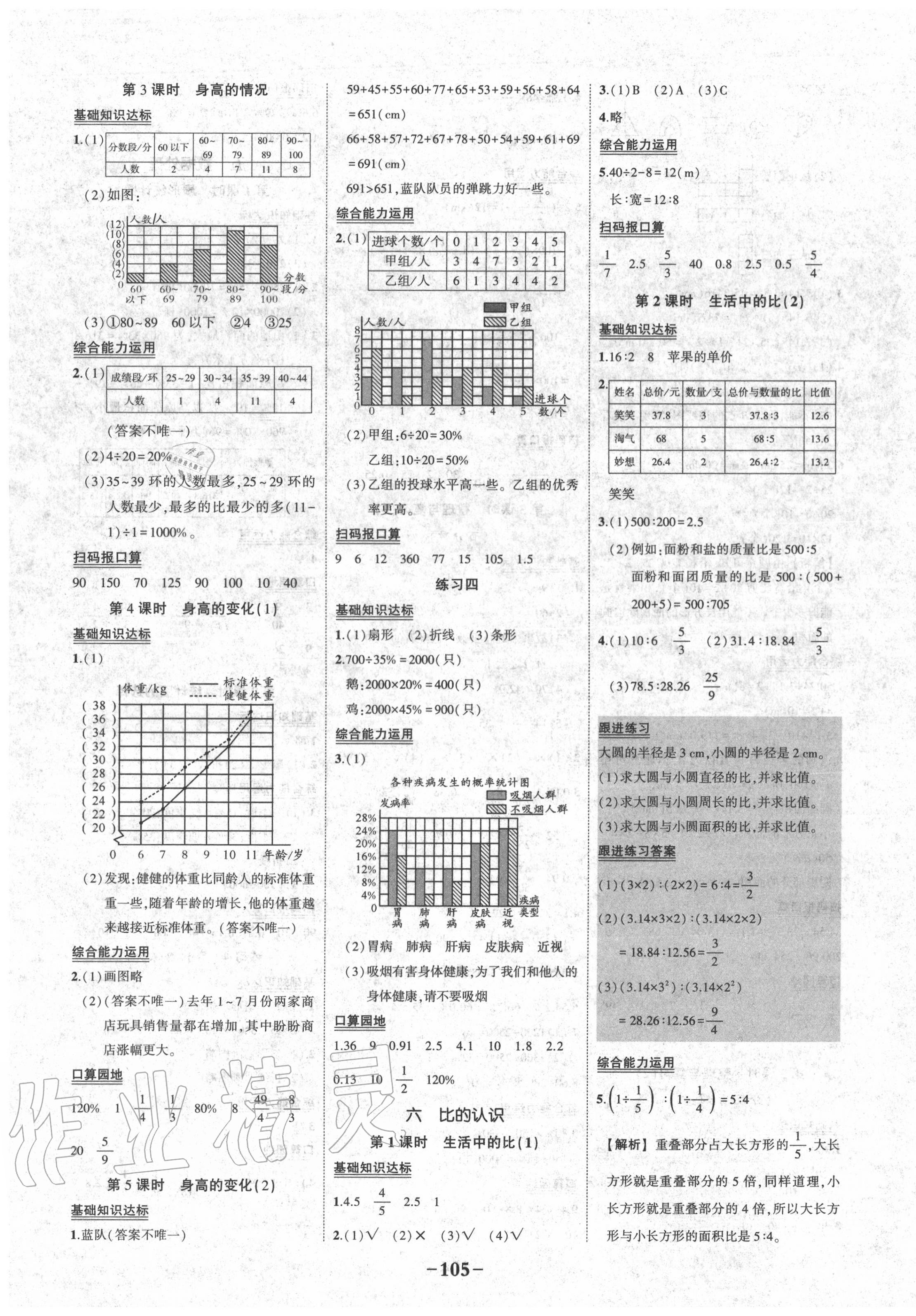 2020年黃岡狀元成才路狀元作業(yè)本六年級(jí)數(shù)學(xué)上冊(cè)北師大版 第7頁(yè)