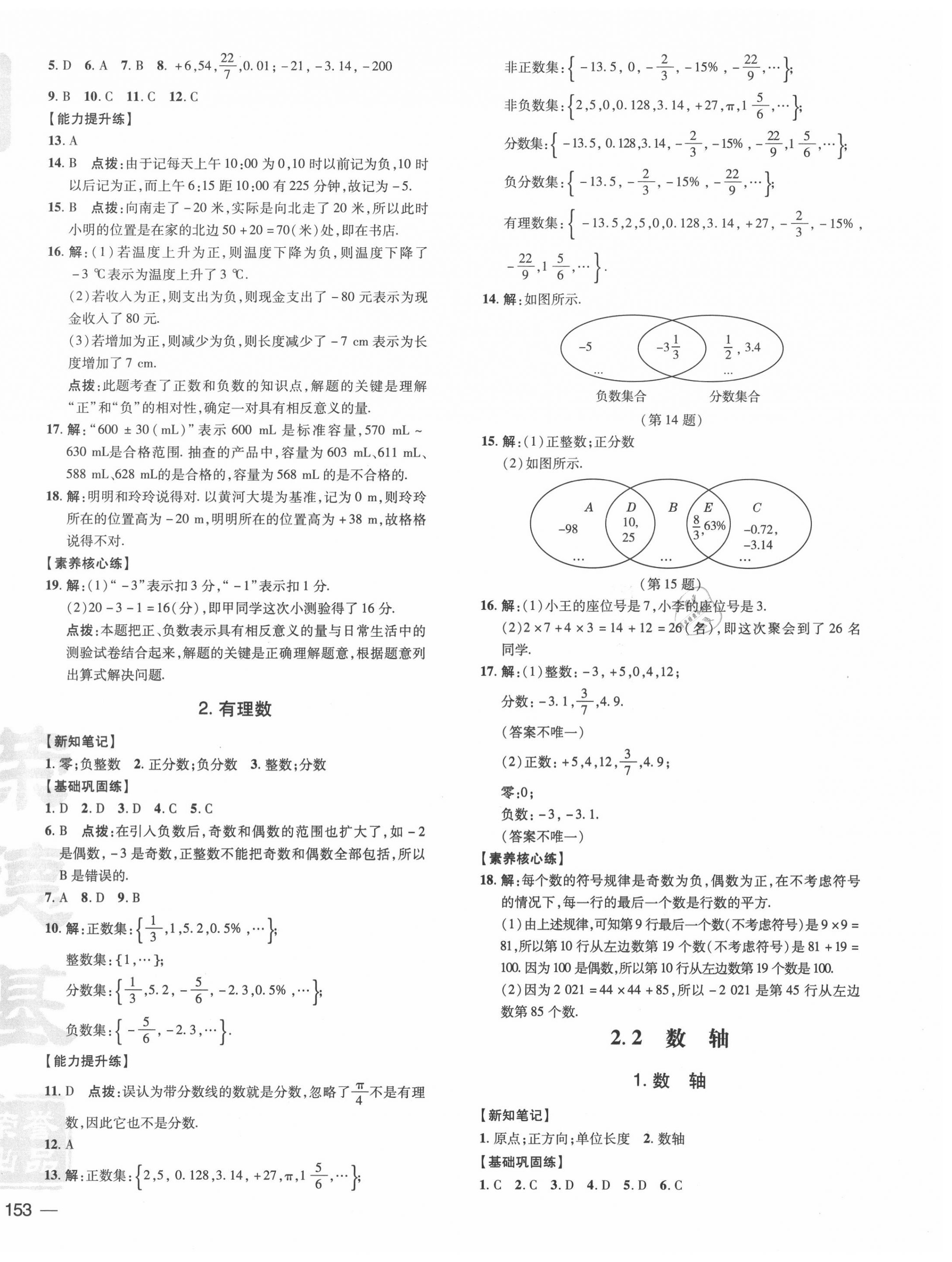 2020年點(diǎn)撥訓(xùn)練七年級(jí)數(shù)學(xué)上冊(cè)華師大版 參考答案第2頁(yè)