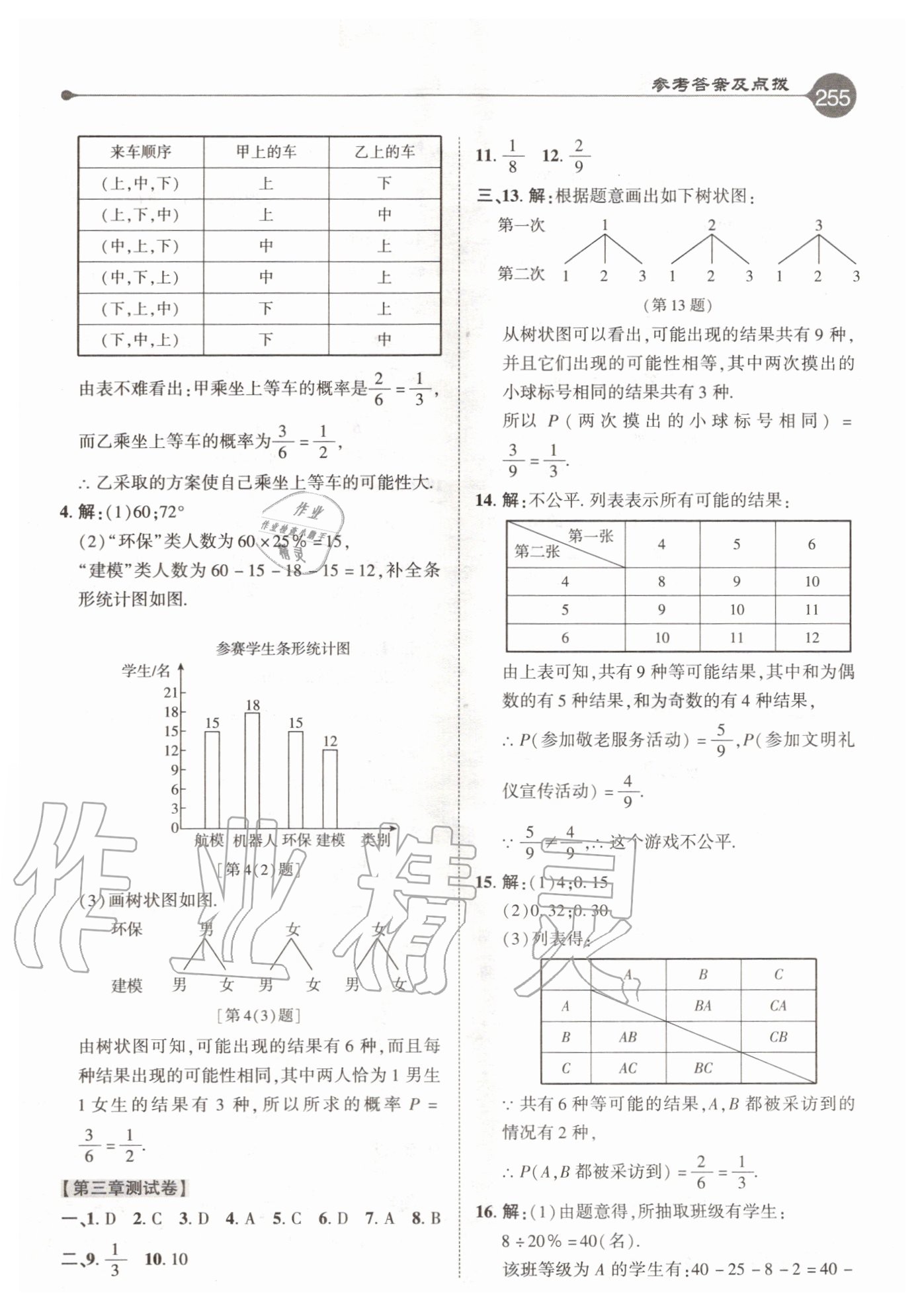 2020年特高级教师点拨九年级数学上册北师大版 参考答案第15页