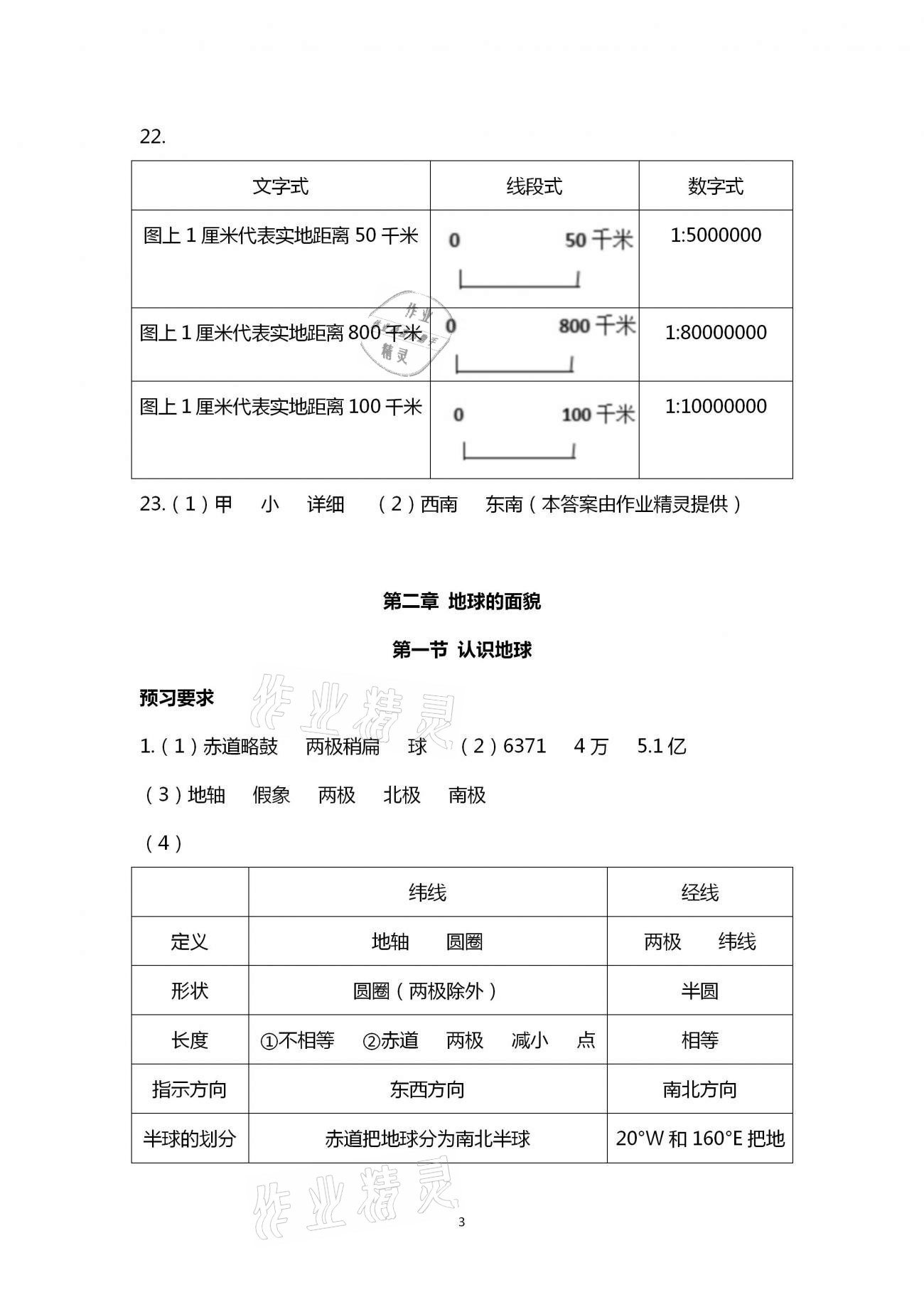 2020年知識(shí)與能力訓(xùn)練七年級(jí)地理上冊(cè)湘教版 第3頁