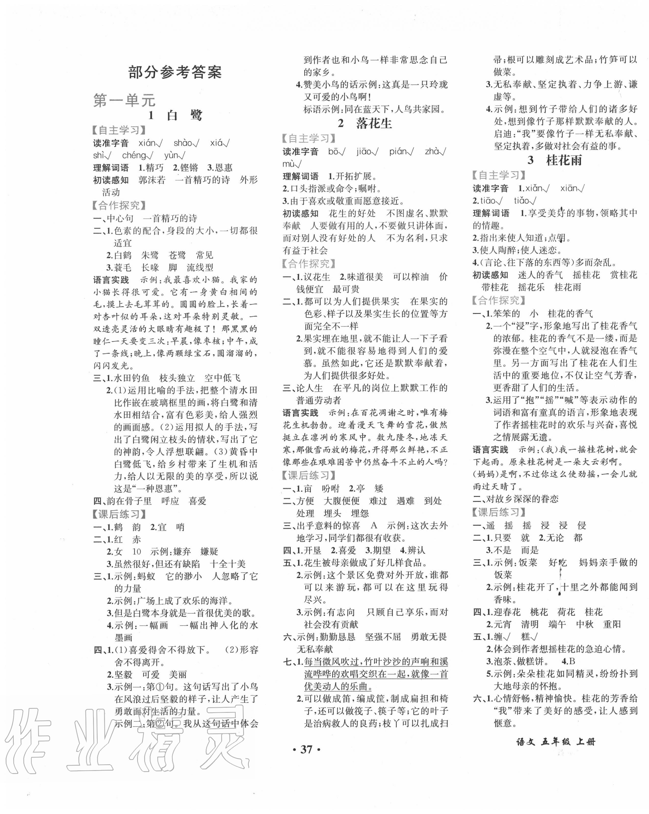 2020年胜券在握同步解析与测评五年级语文上册人教版重庆专版 第1页