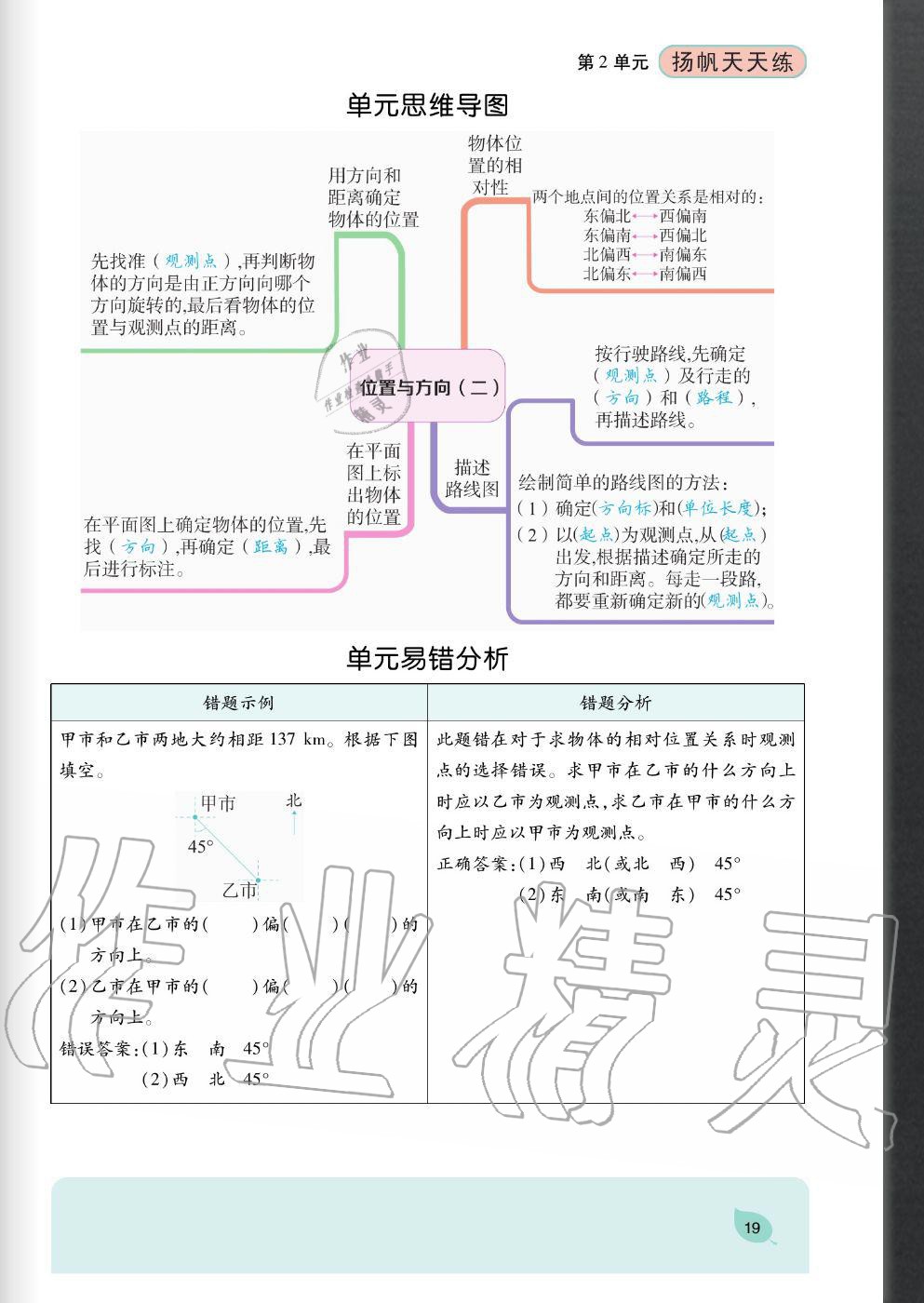 2020年扬帆文化扬帆天天练六年级数学上册人教版 参考答案第19页