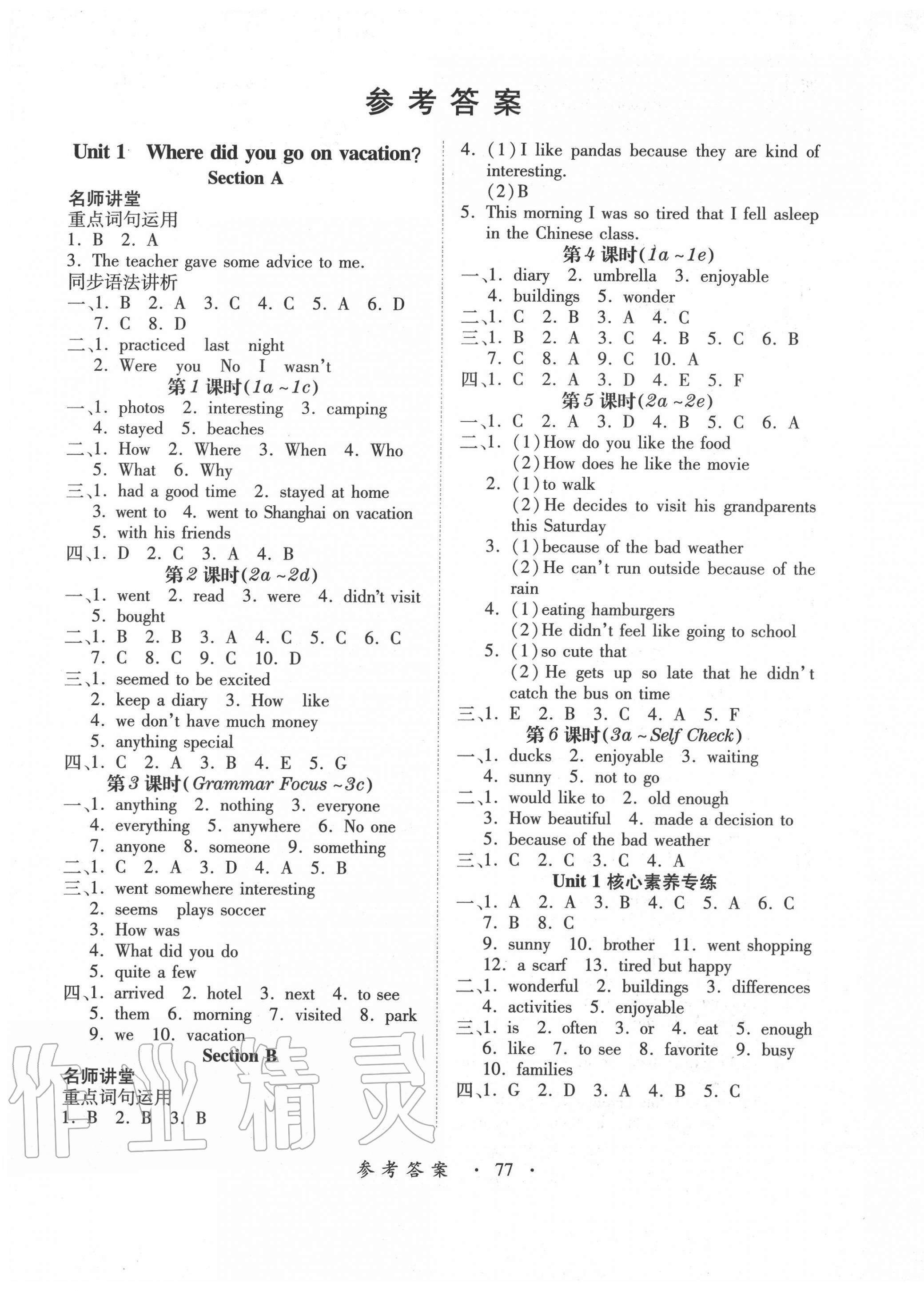 2020年一課一案創(chuàng)新導(dǎo)學(xué)八年級(jí)英語(yǔ)上冊(cè)人教版合訂本 第1頁(yè)