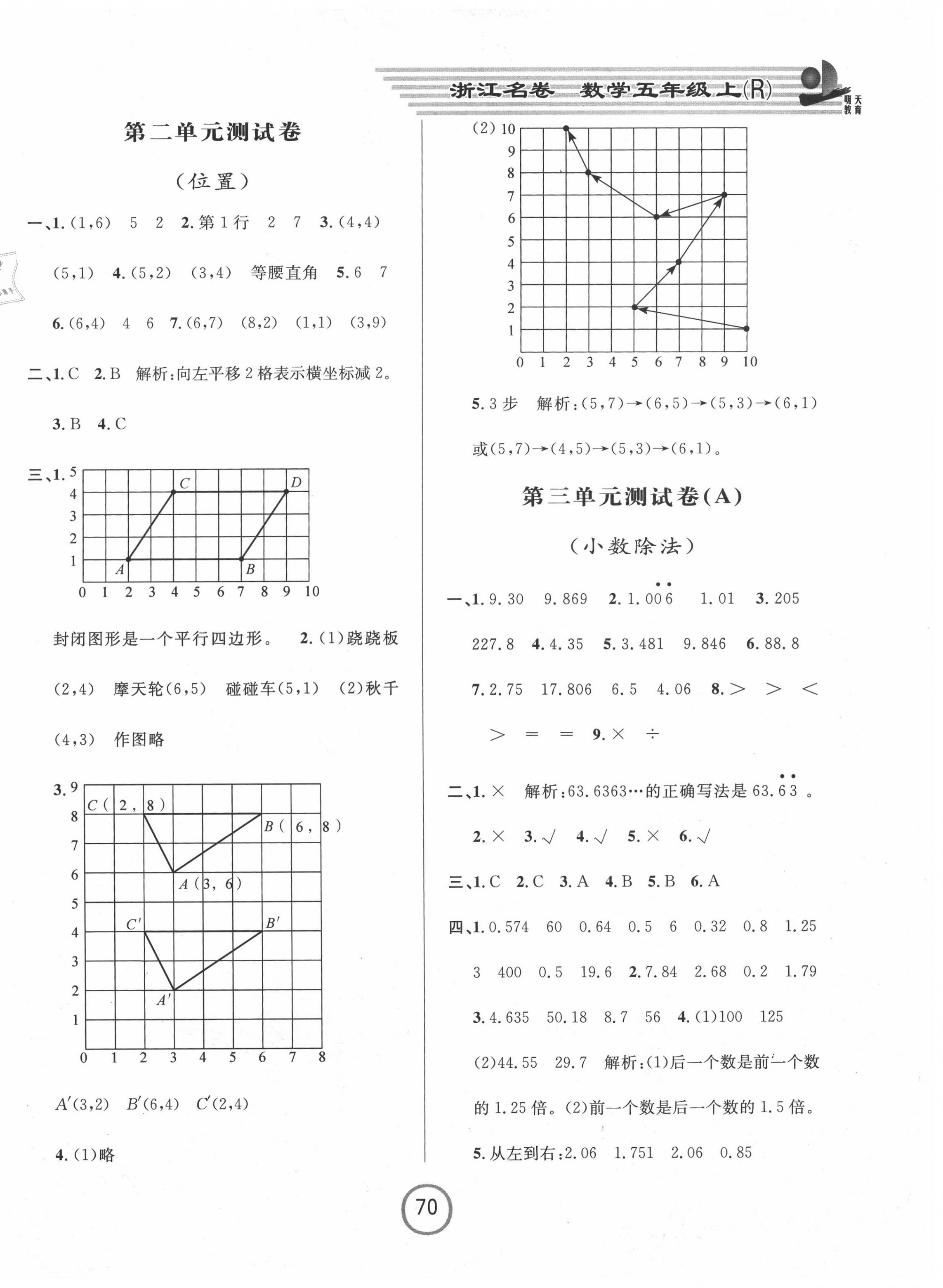 2020年浙江名卷五年級數(shù)學上冊人教版 第2頁