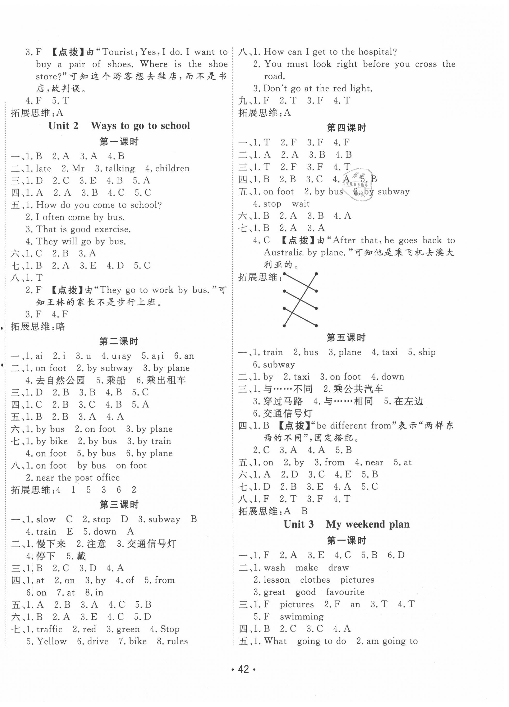 2020年全能测控课堂练习六年级英语上册人教PEP版 第2页