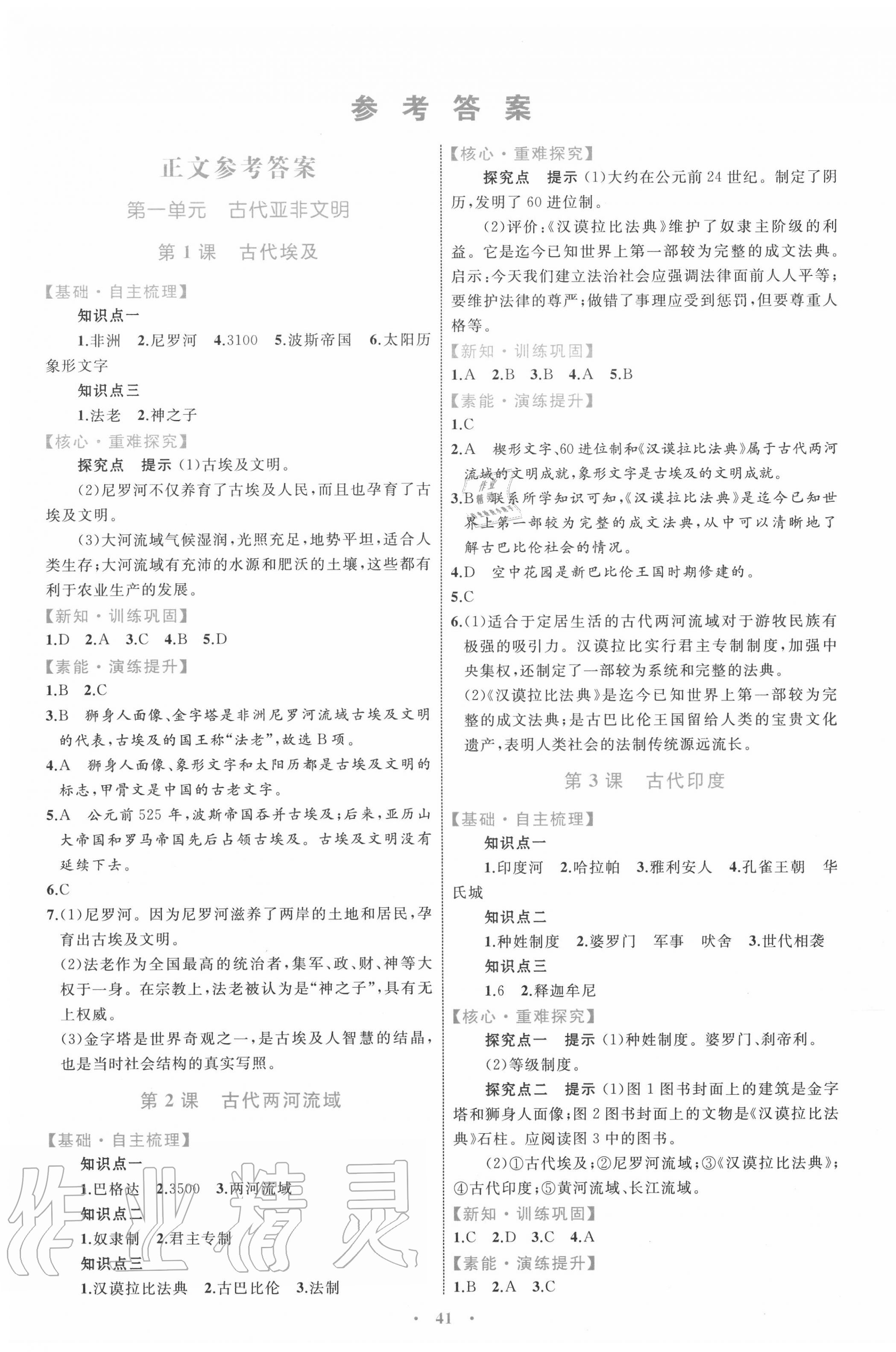 2020年初中同步學(xué)習(xí)目標(biāo)與檢測九年級歷史上冊人教版 第1頁