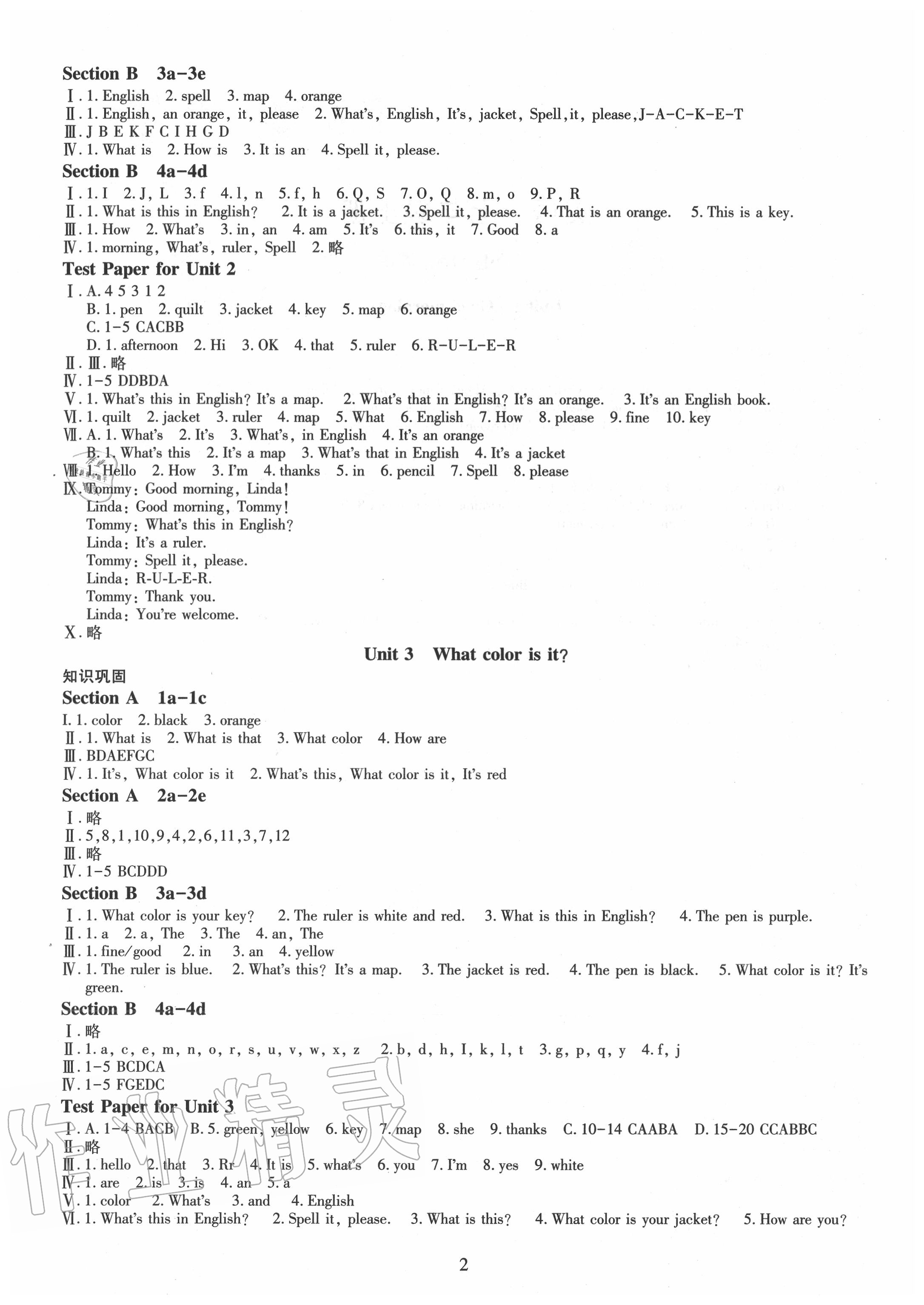 2020年智慧學(xué)習(xí)七年級英語上冊人教版明天出版社 第2頁